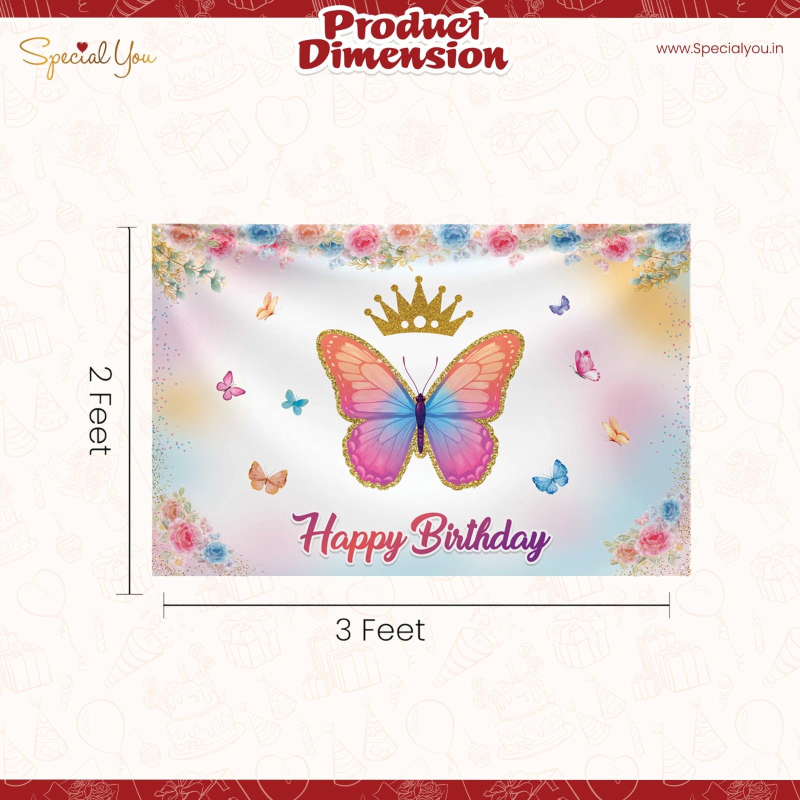 Butterfly Theme with Multicolor Backdrop