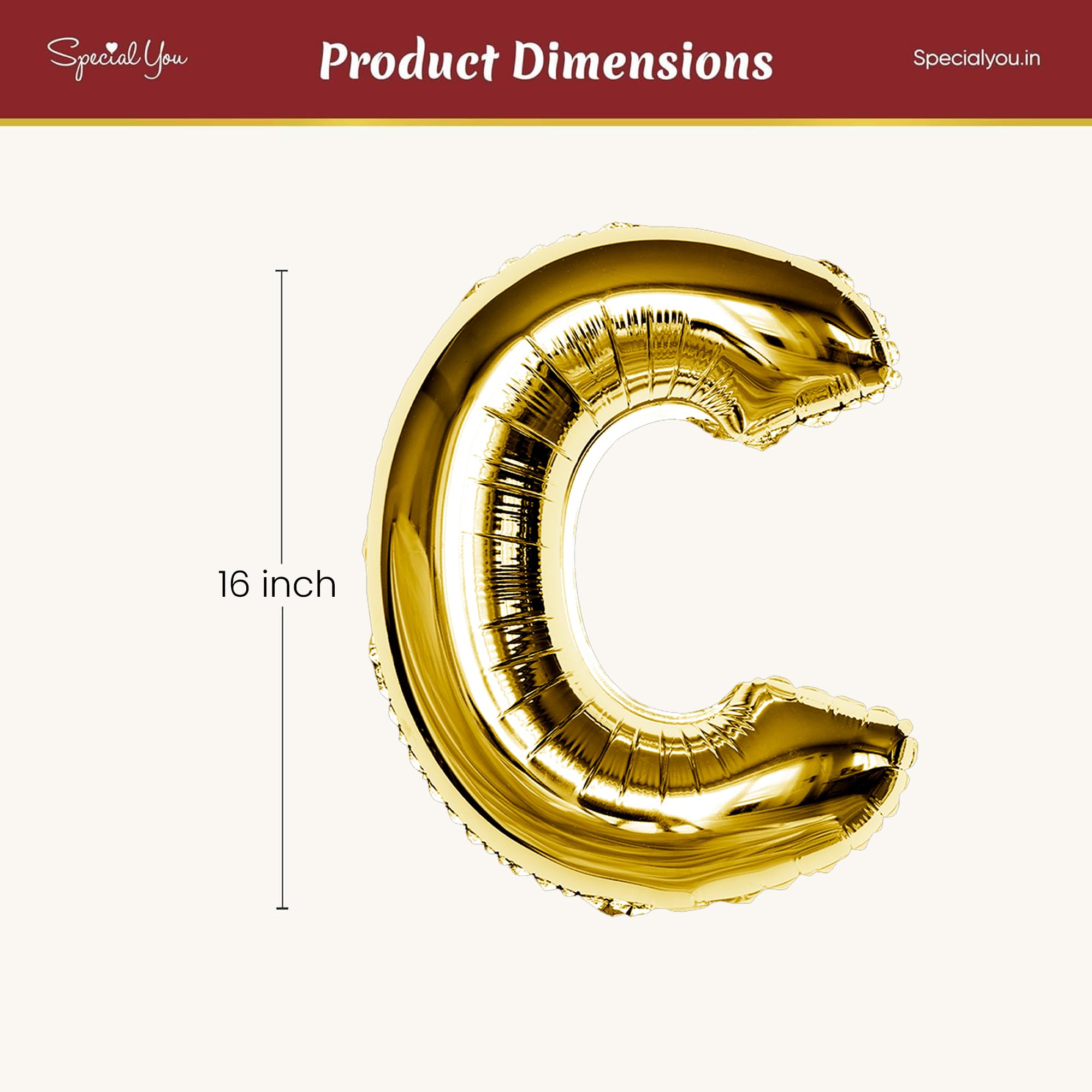 Gold C Letter Foil Balloon