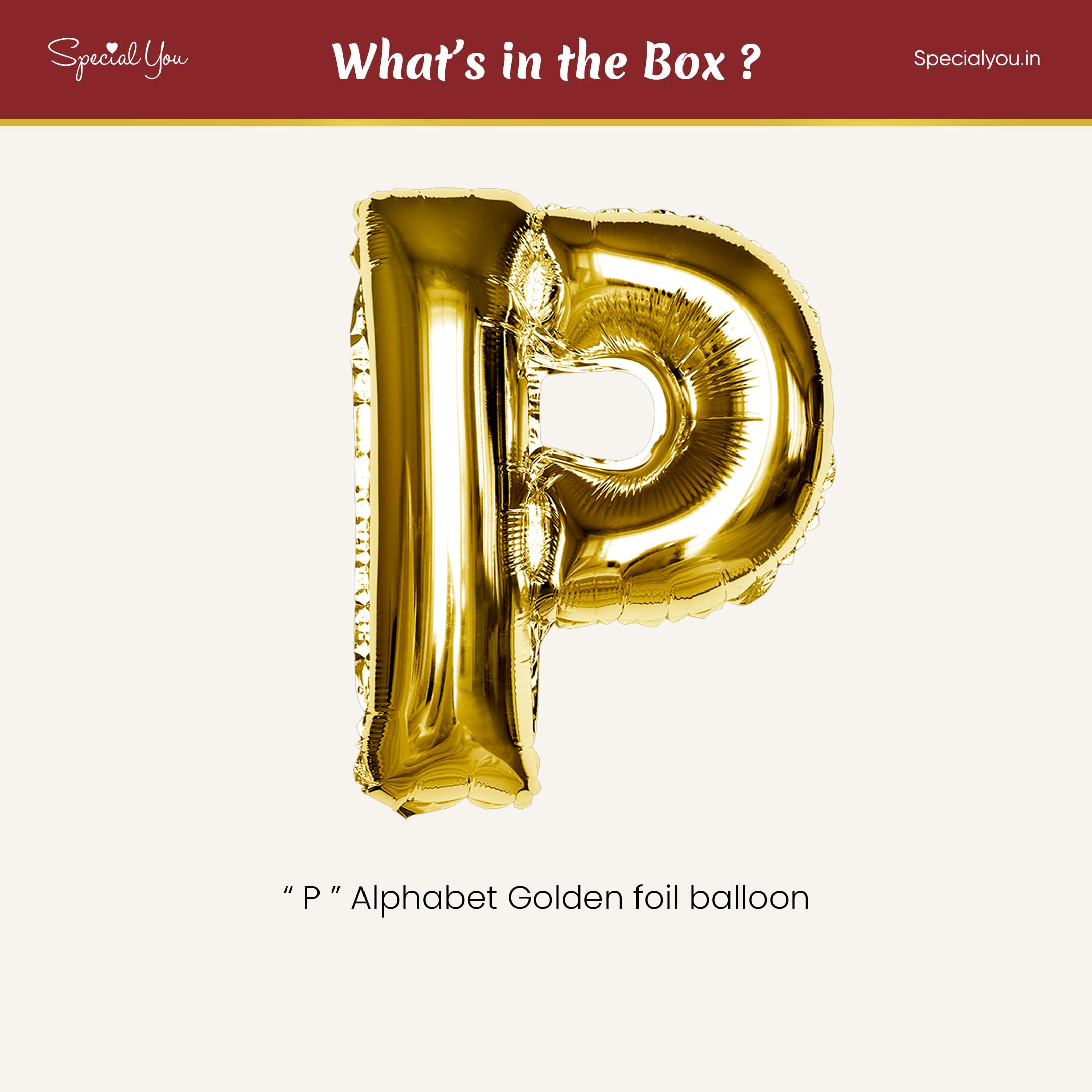 Gold P Letter Foil Balloon