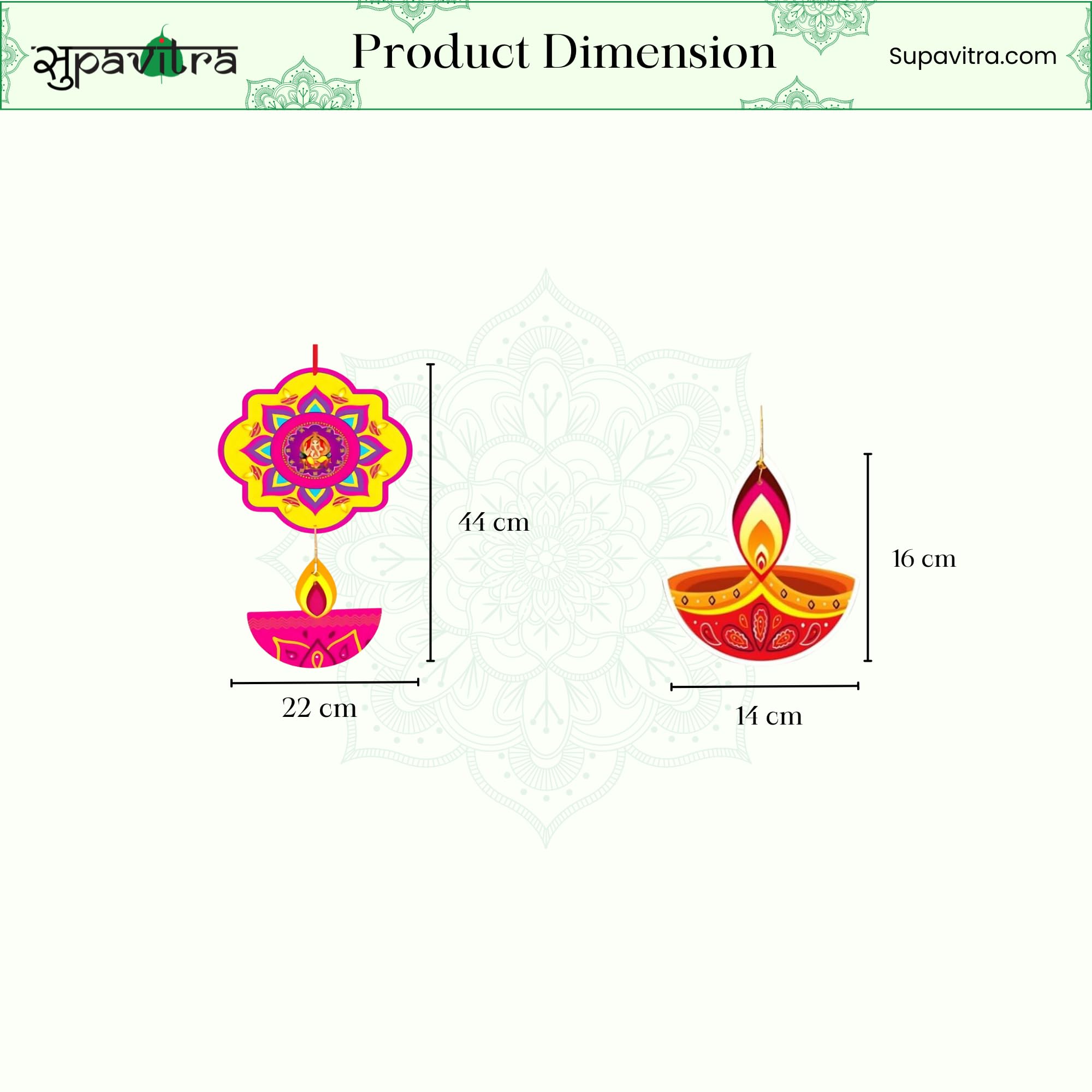 Paper Hanging Diya for Navratri, Diwali Decoration