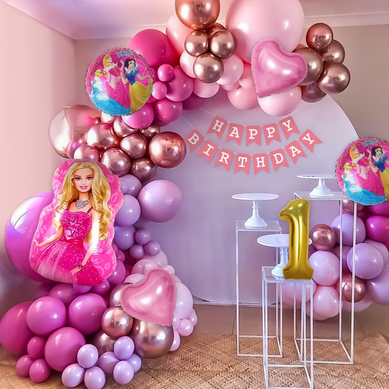 Cherish your little princess's first with birthday Barbie Decor Kit