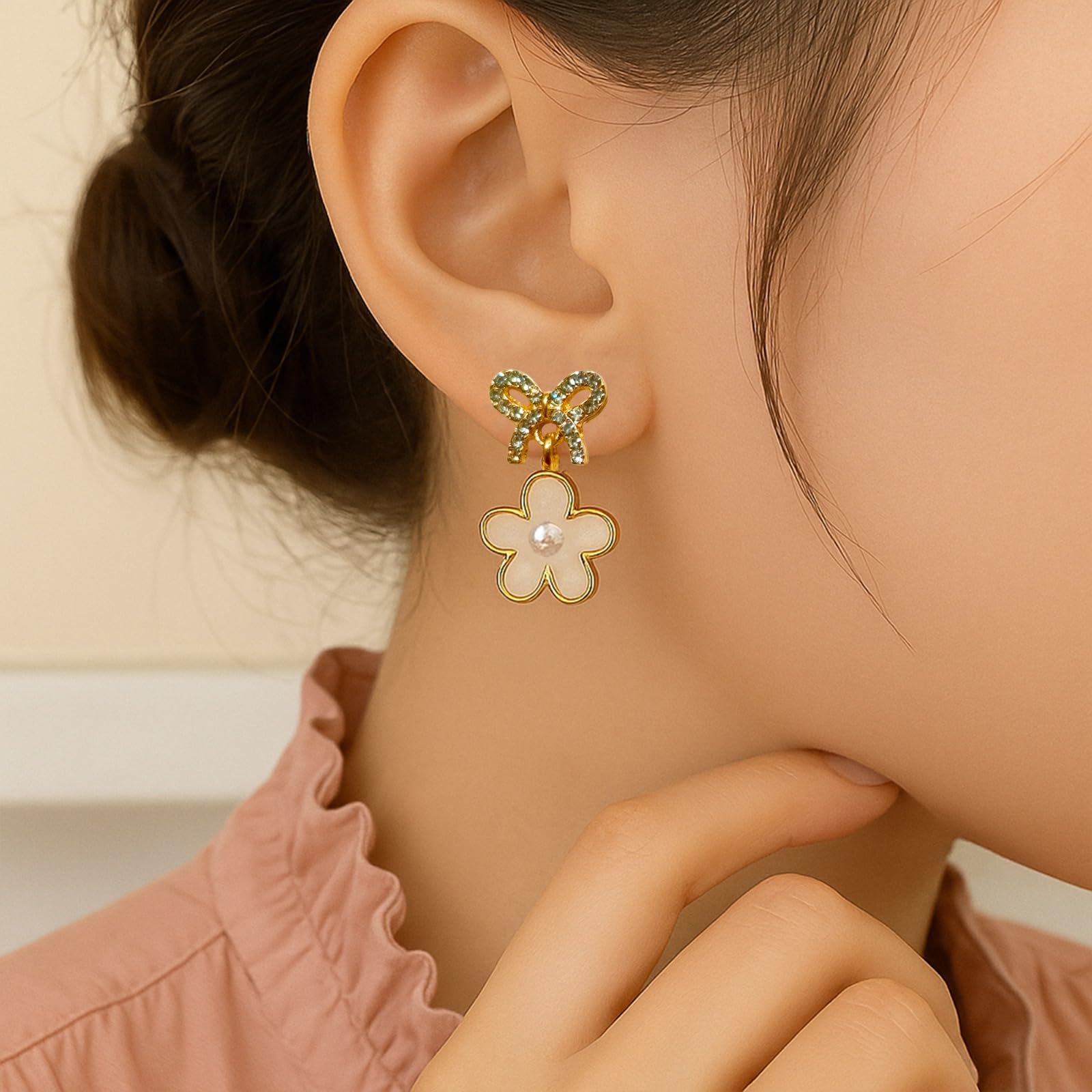 Set of 3 Flower Korean Earring
