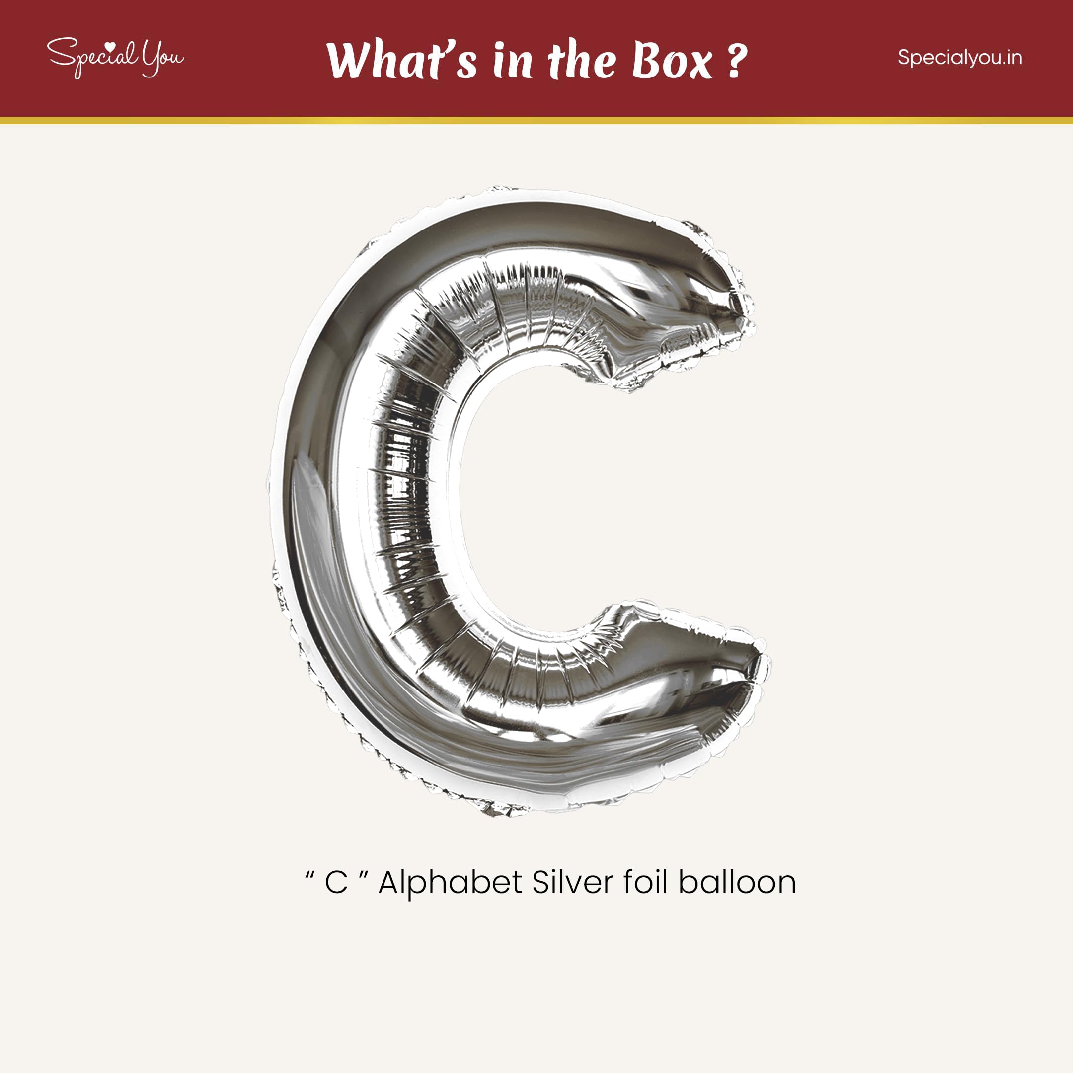 Silver C Letter Foil Balloon