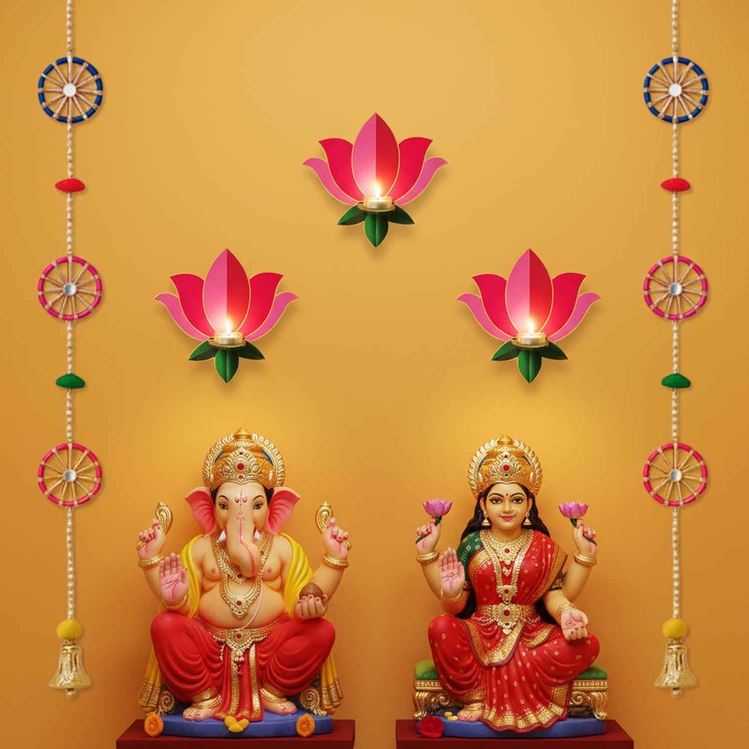Diwali Pink Lotus T-Light Holder