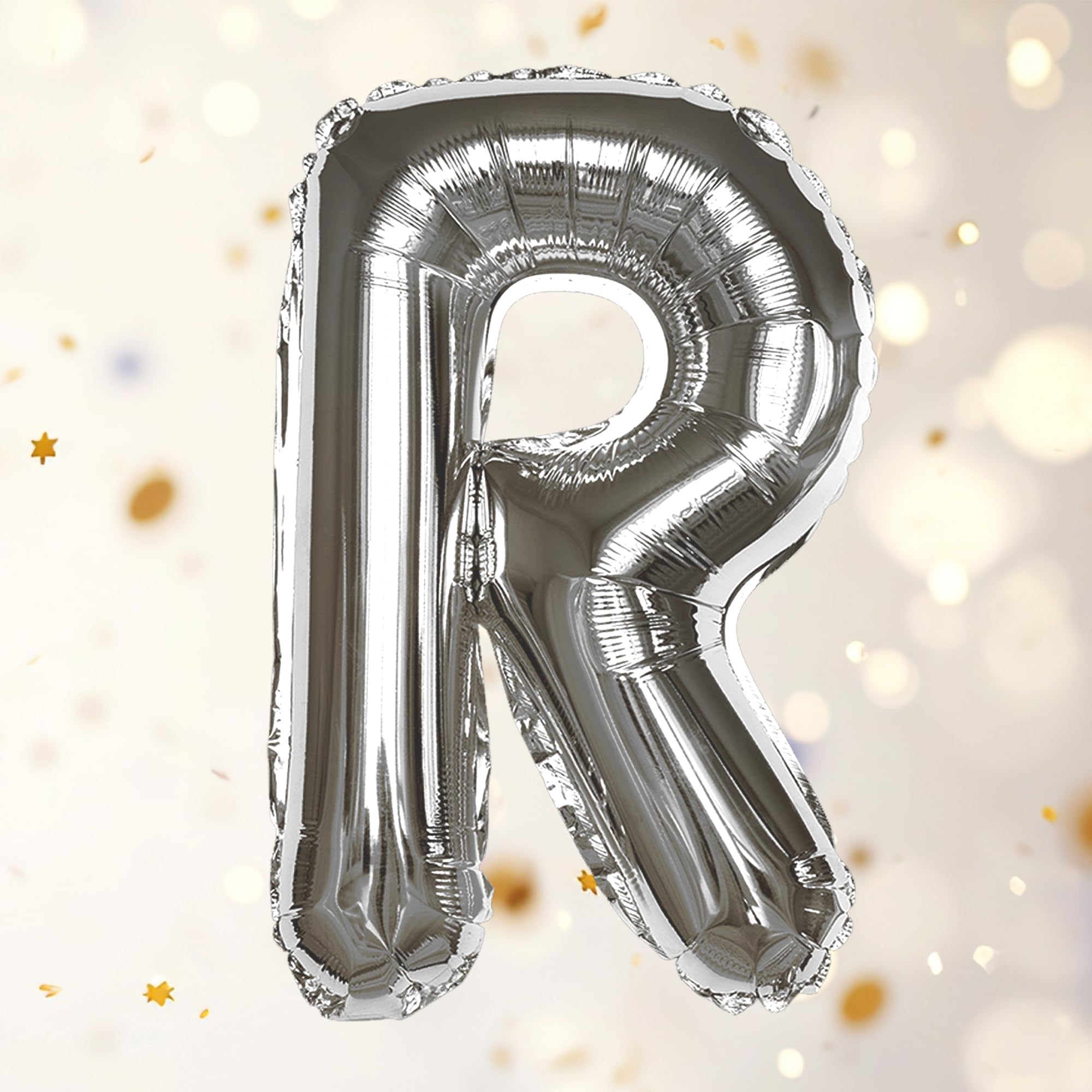 Silver R Letter Foil Balloon