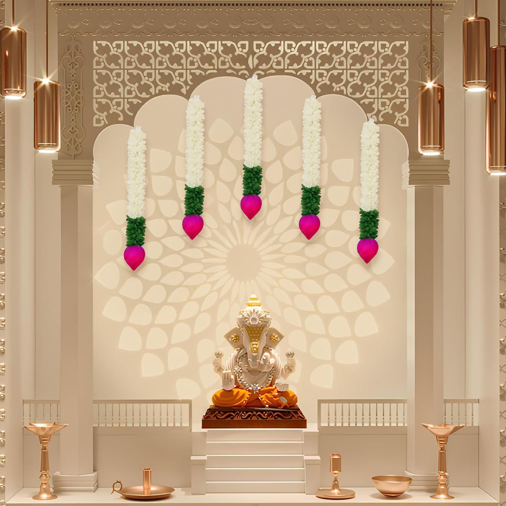 Ganpati Lotus Hanging-5pcs