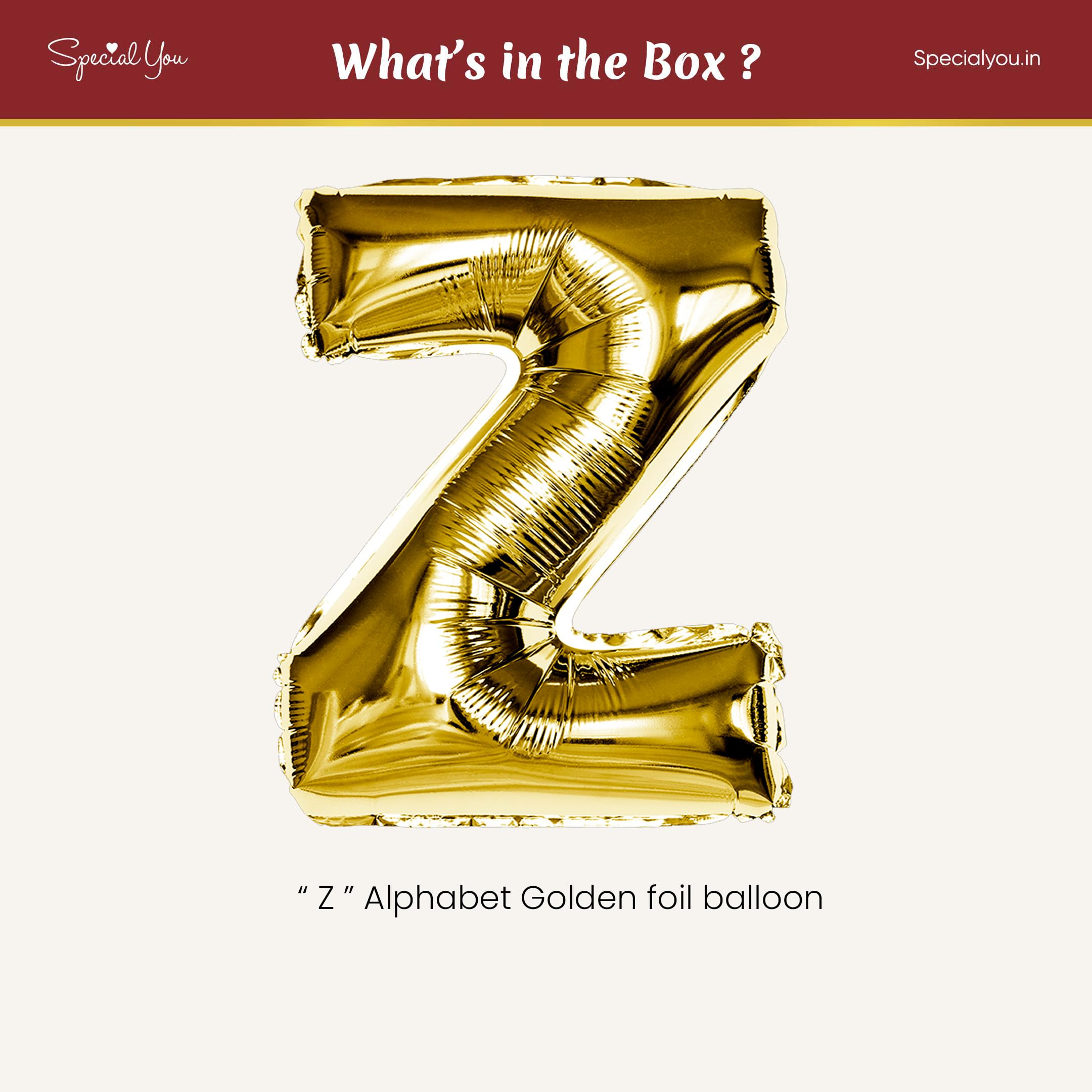 Gold Z Letter Foil Balloon