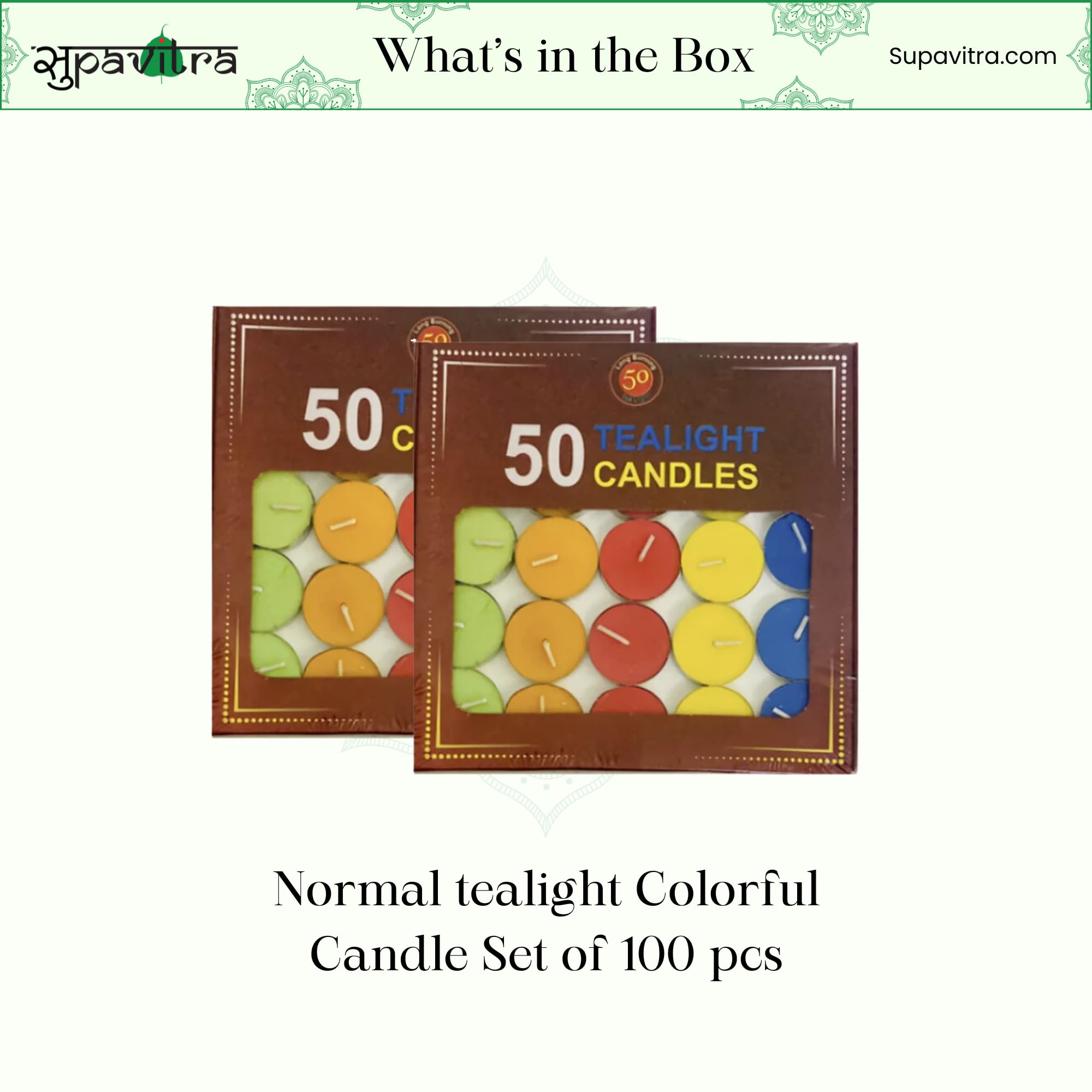 Tealight Candles for Home Decoration, Diwali Decoration Light Set of 100