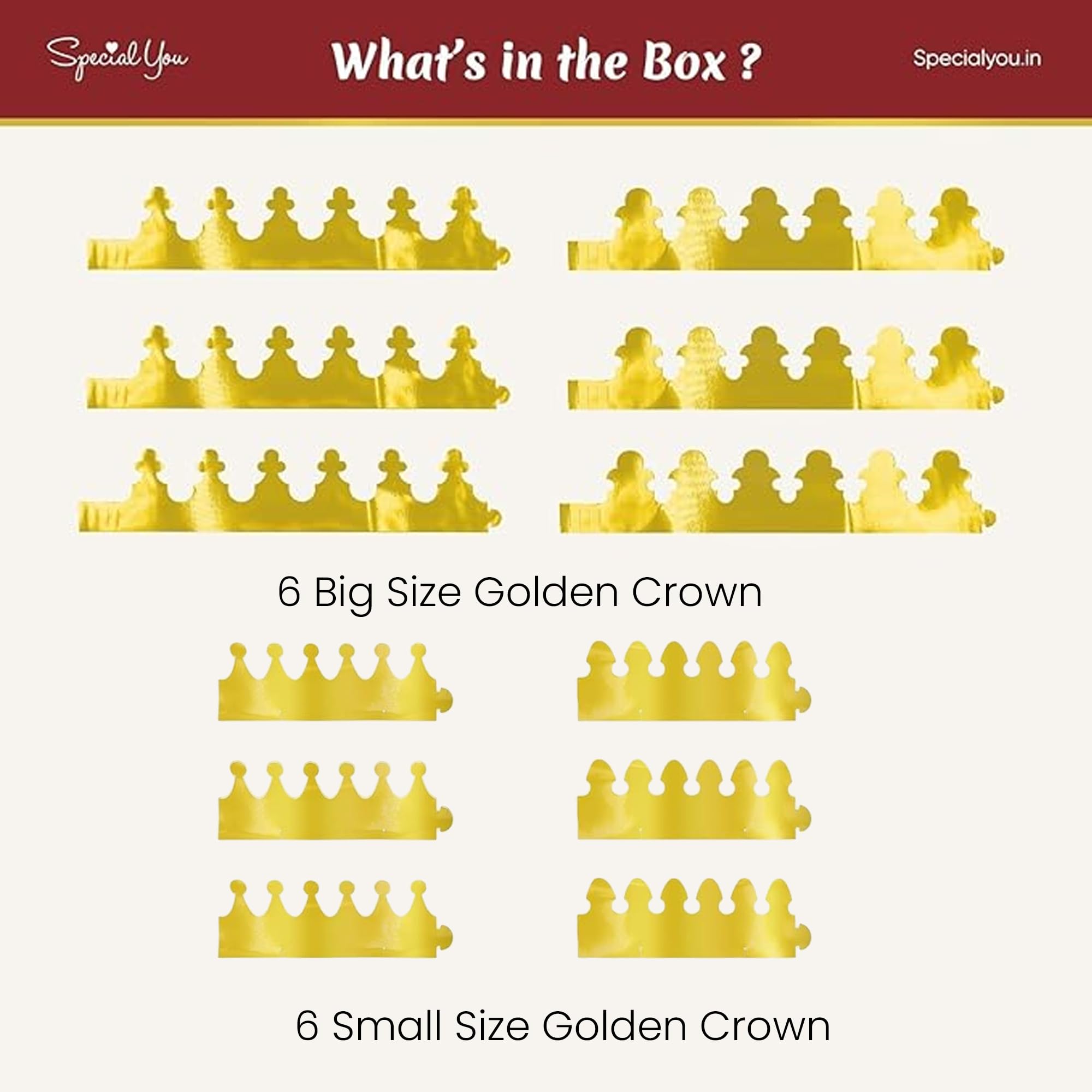 6 Small & 6 Big Paper crowns