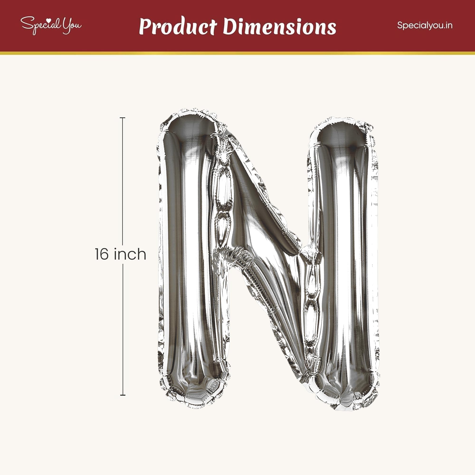 Silver N Letter Foil Balloon