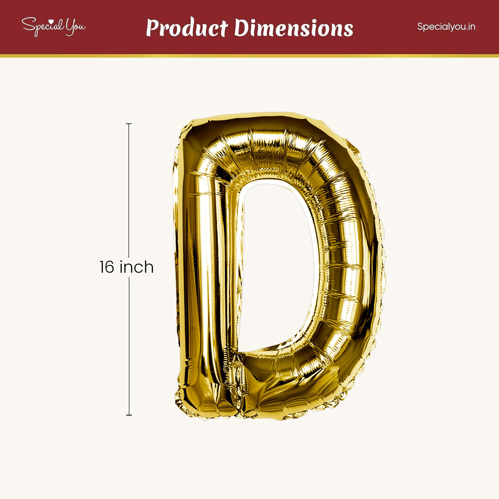 Gold D Letter Foil Balloon