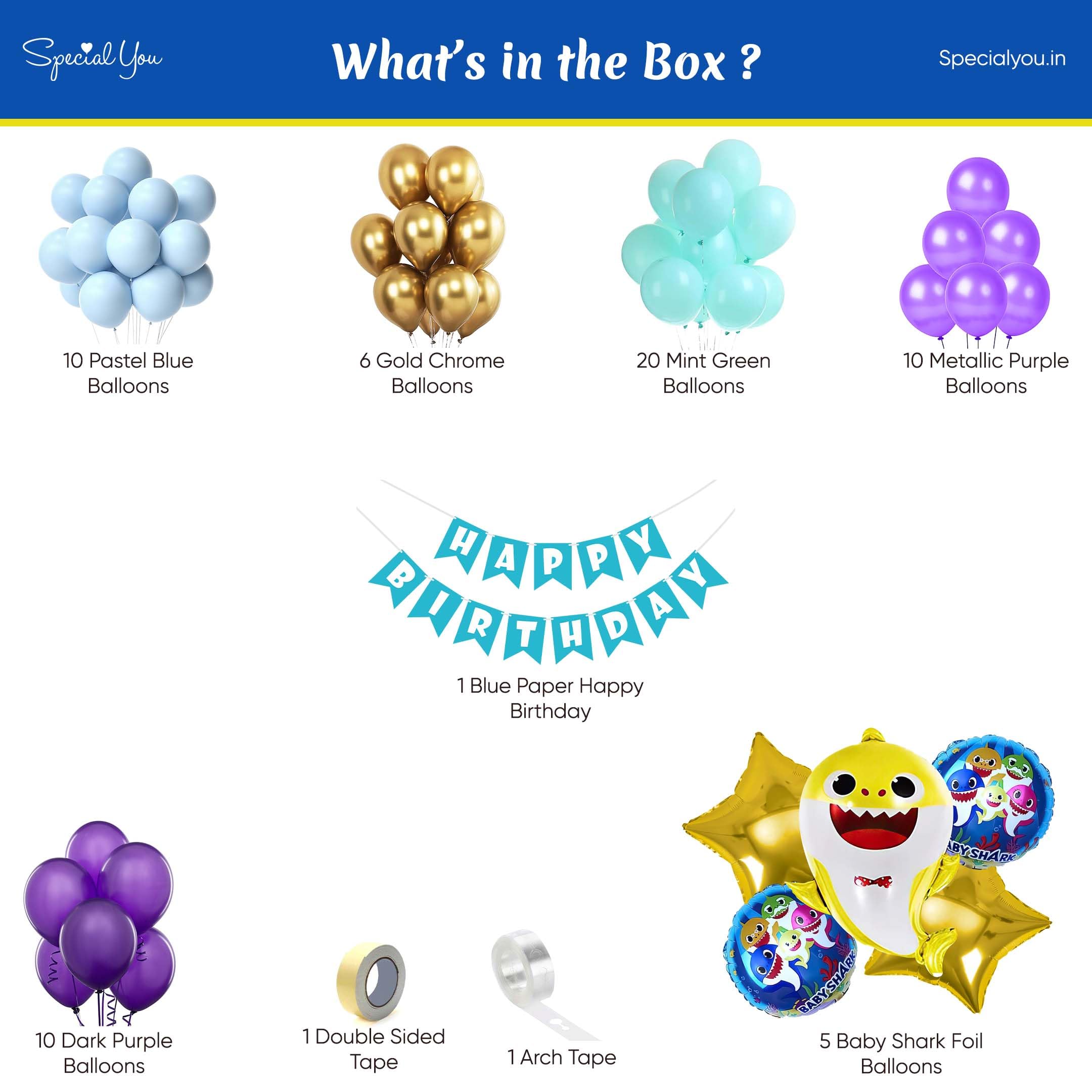 Baby Shark theme DIY Kit for birthday decor