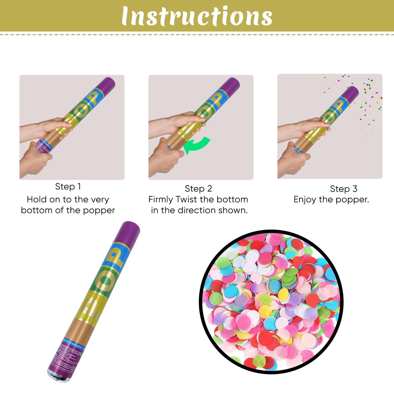 Multicolor Party Popper Pack of 4