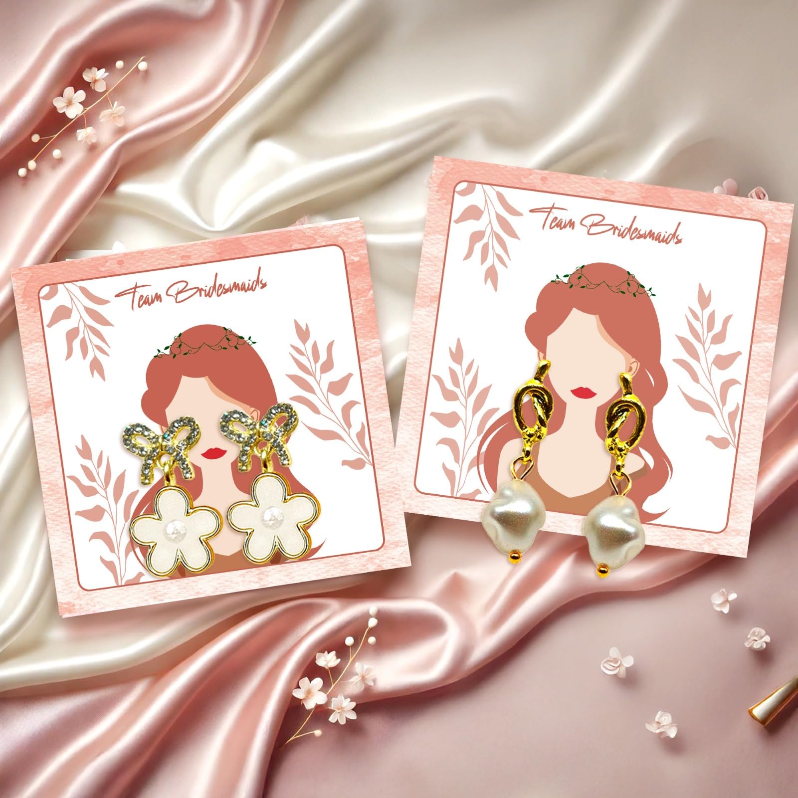 Hair Scrunchies with Korean Earring-12pcs