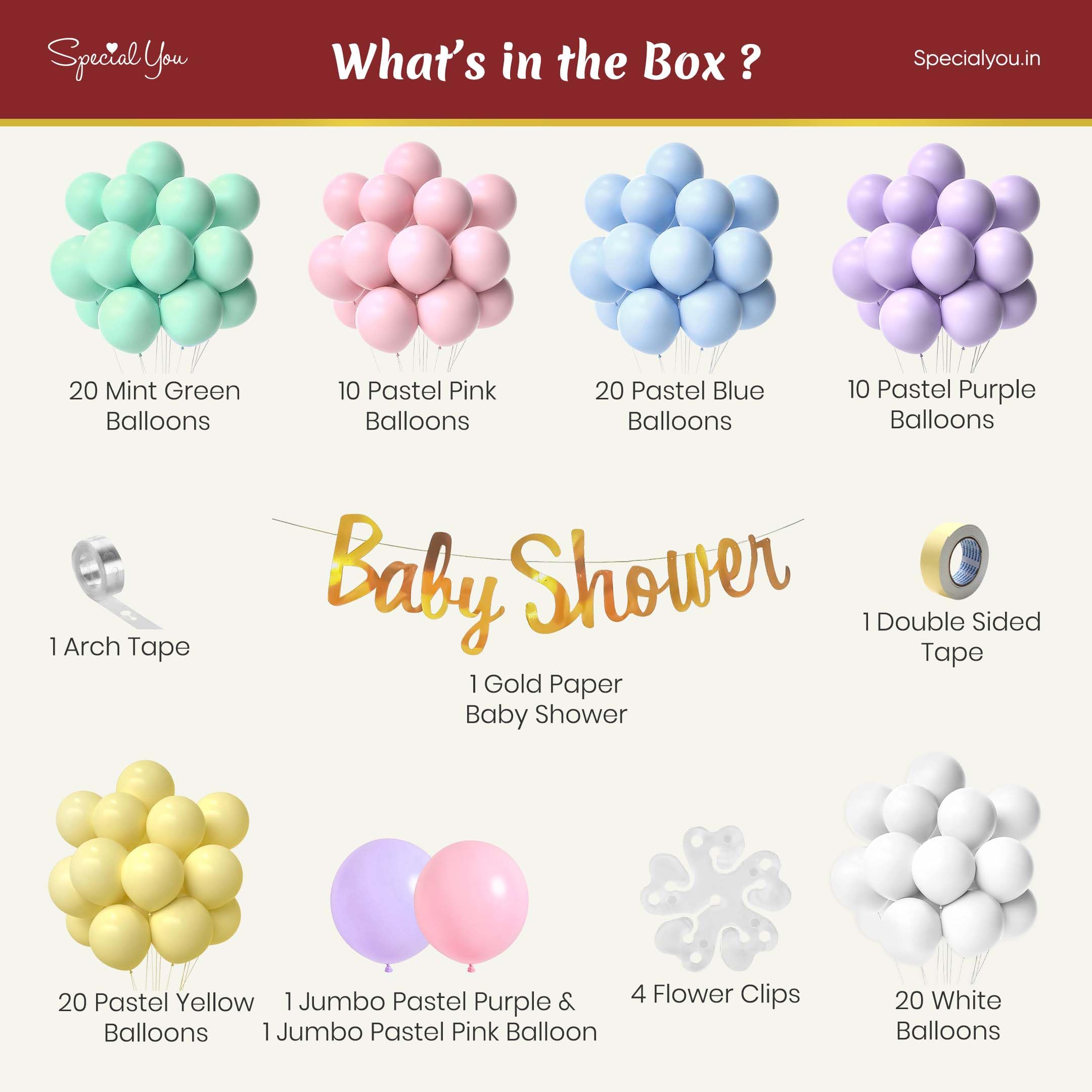 Pastel Baby Shower DIY Decoration Kit