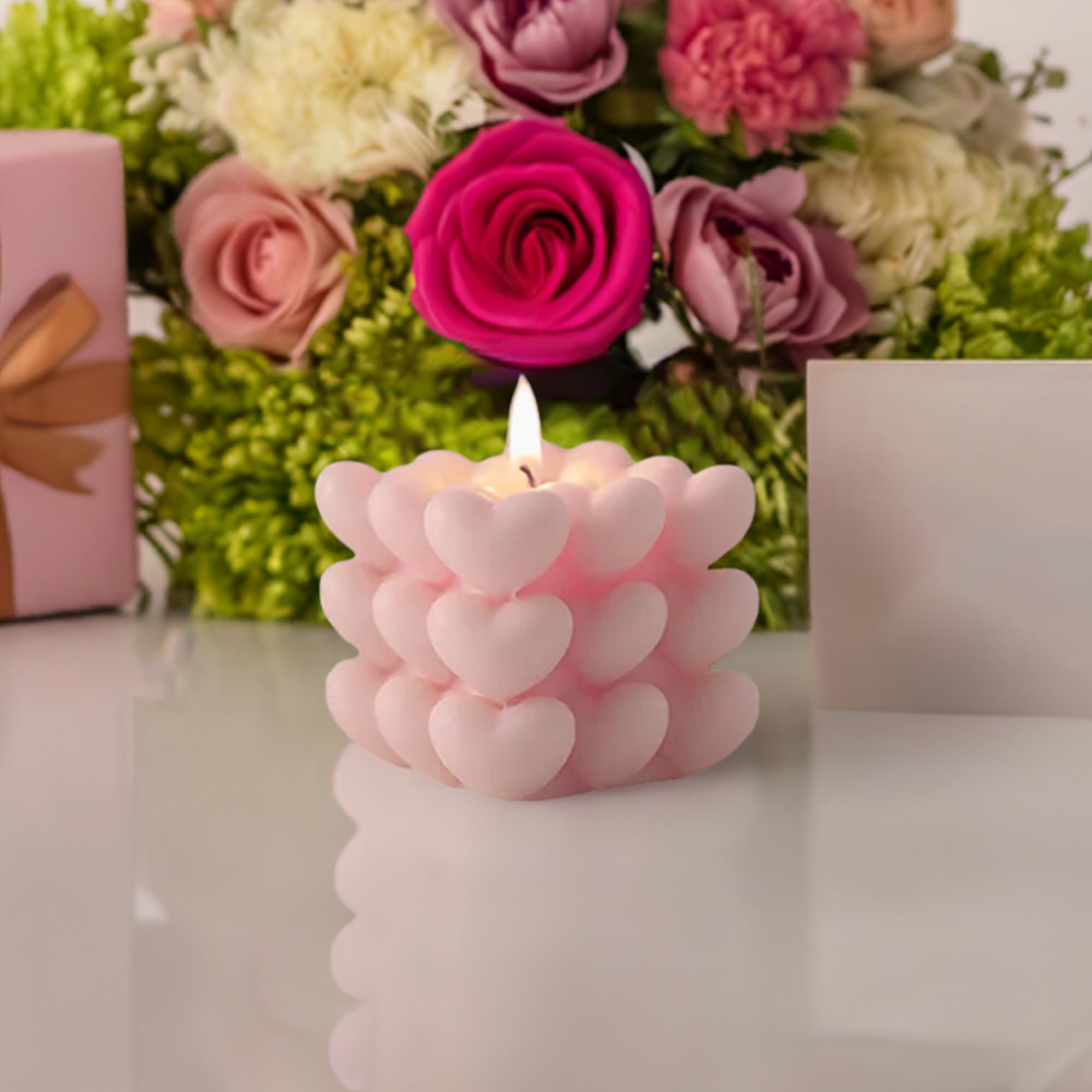 Square Heart Candles
