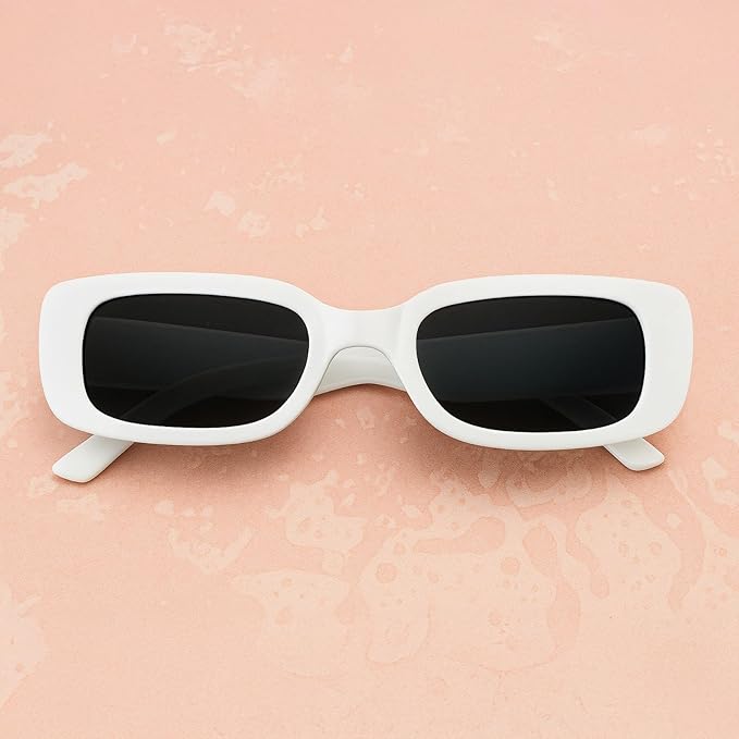 Rectangular White Sunglasses-6pcs