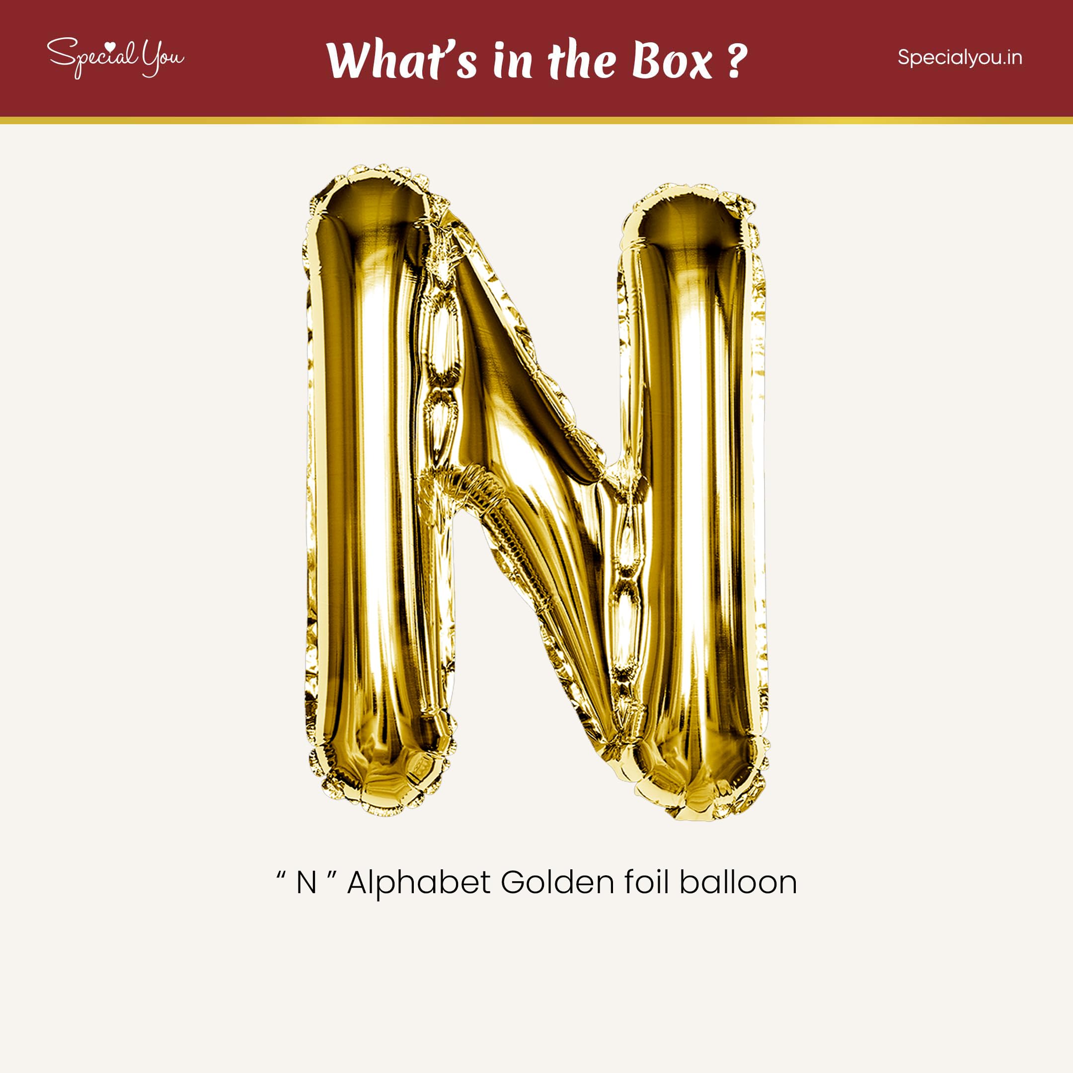 Gold N Letter Foil Balloon