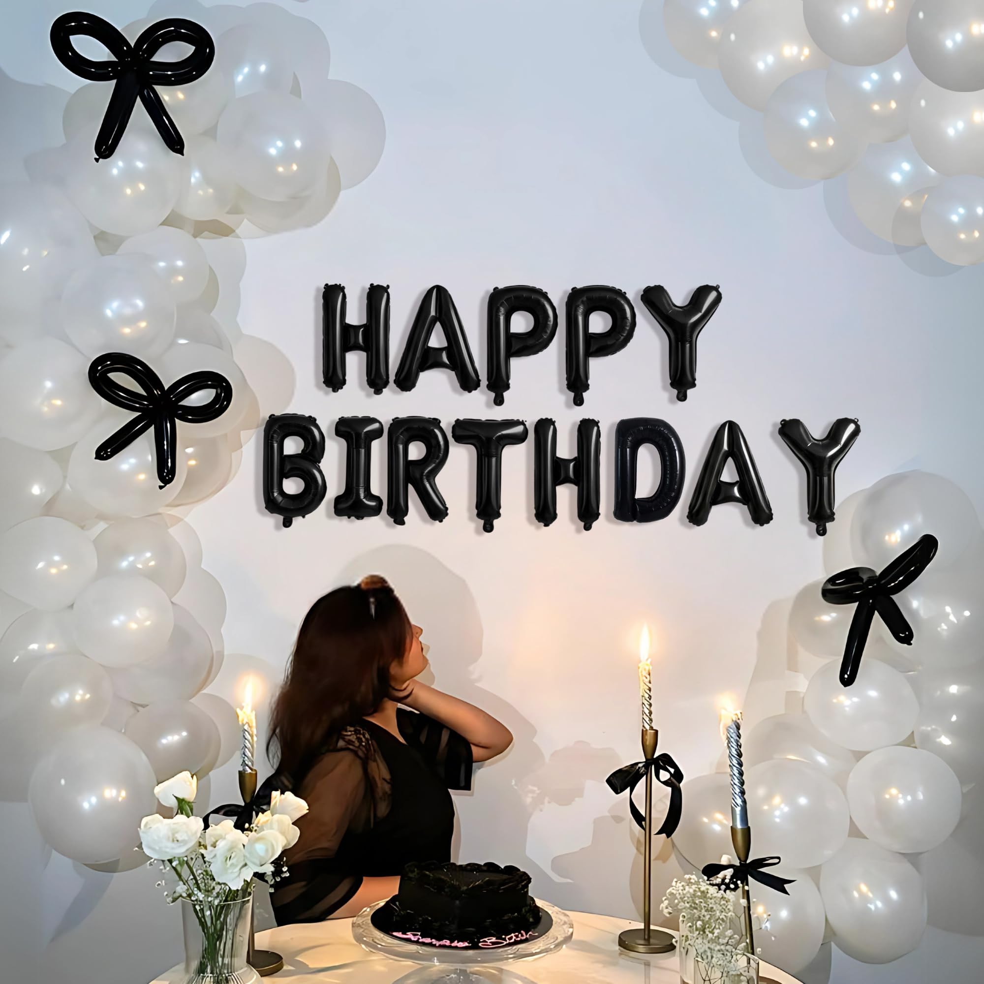 White Black Bow theme birthday decoration - Special You