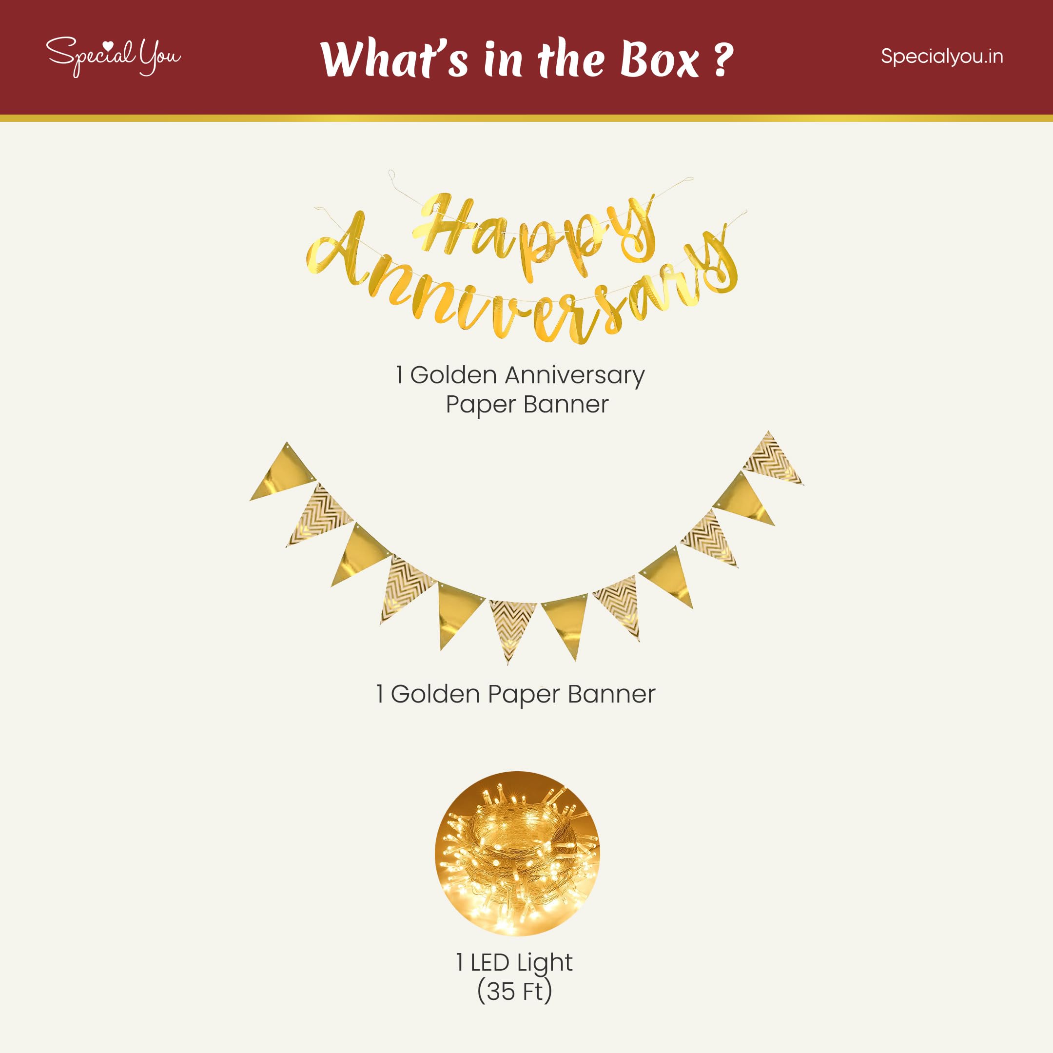 Golden Banner- Happy Anniversary, Flags