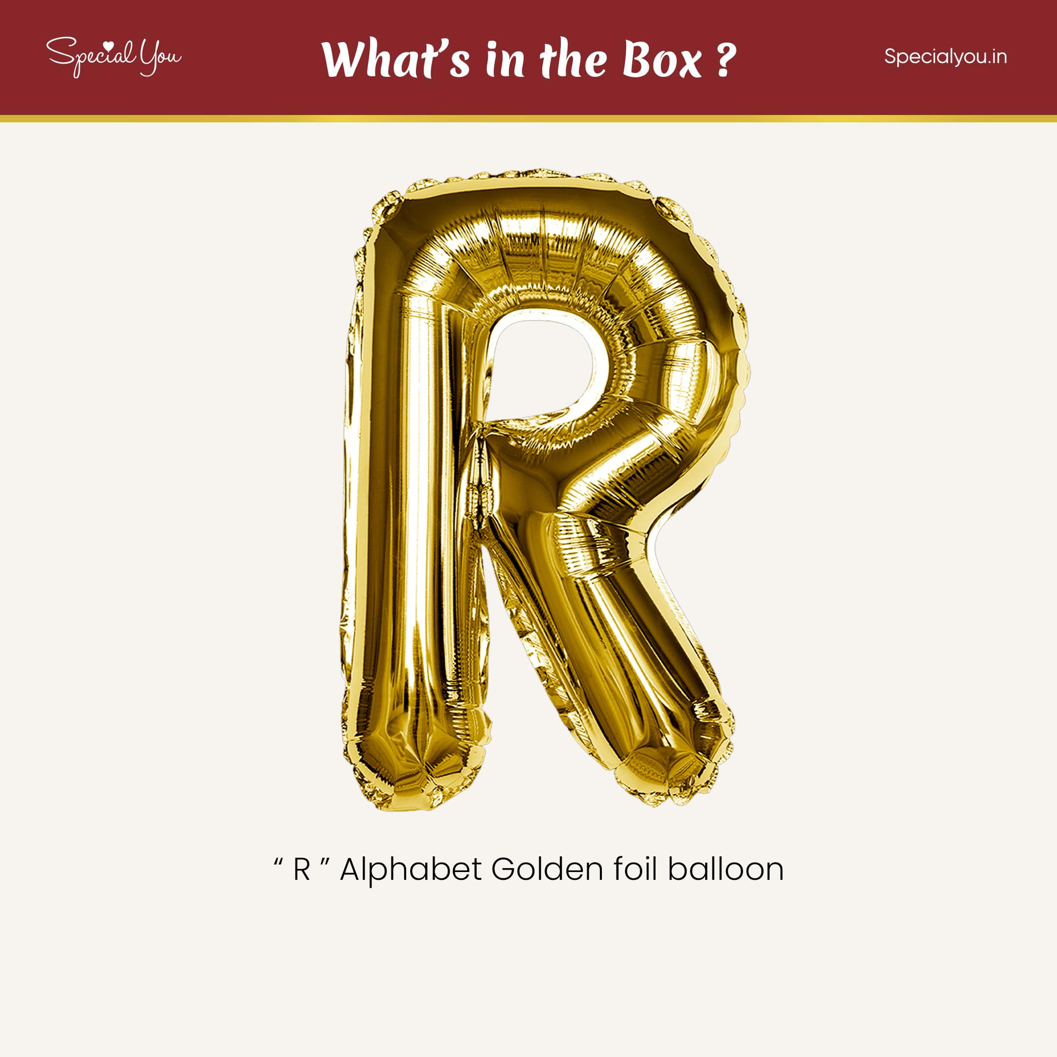 Gold R Letter Foil Balloon