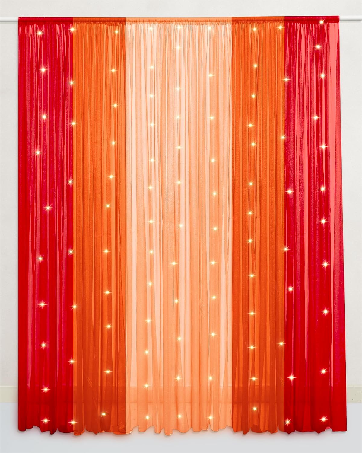 Orange, Red & Peach Curtain Backdrop