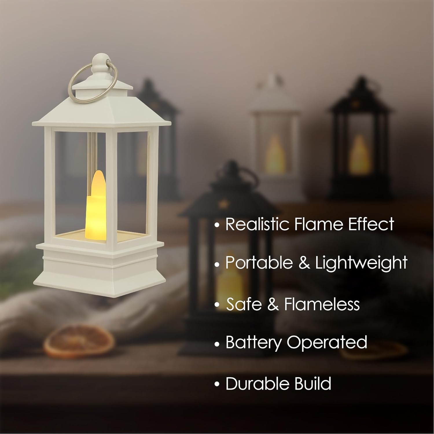 White Mini Festive Latern Hanging Decor Kit