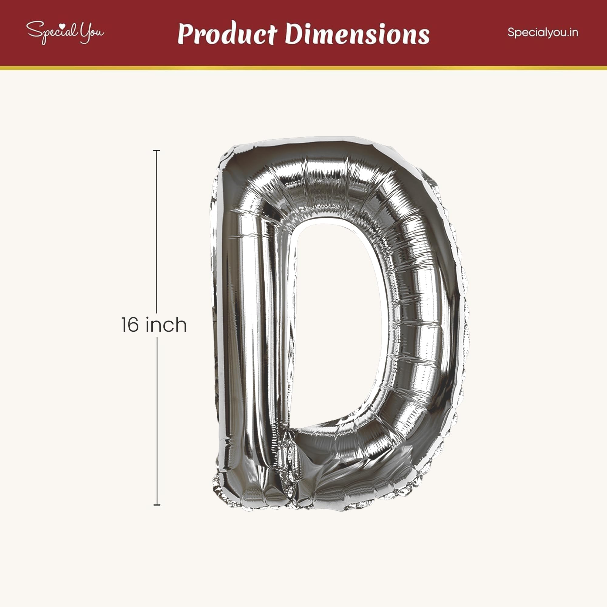 Silver D Letter Foil Balloon