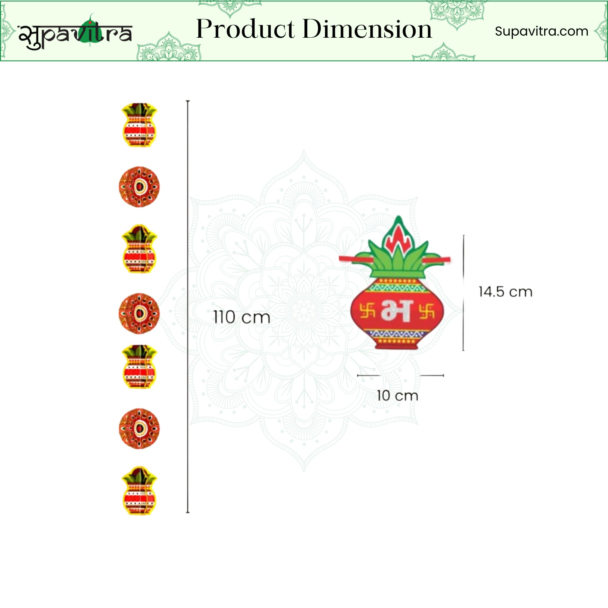 Paper Kalash Toran for Main Entrance Door Hanging Home Decoration