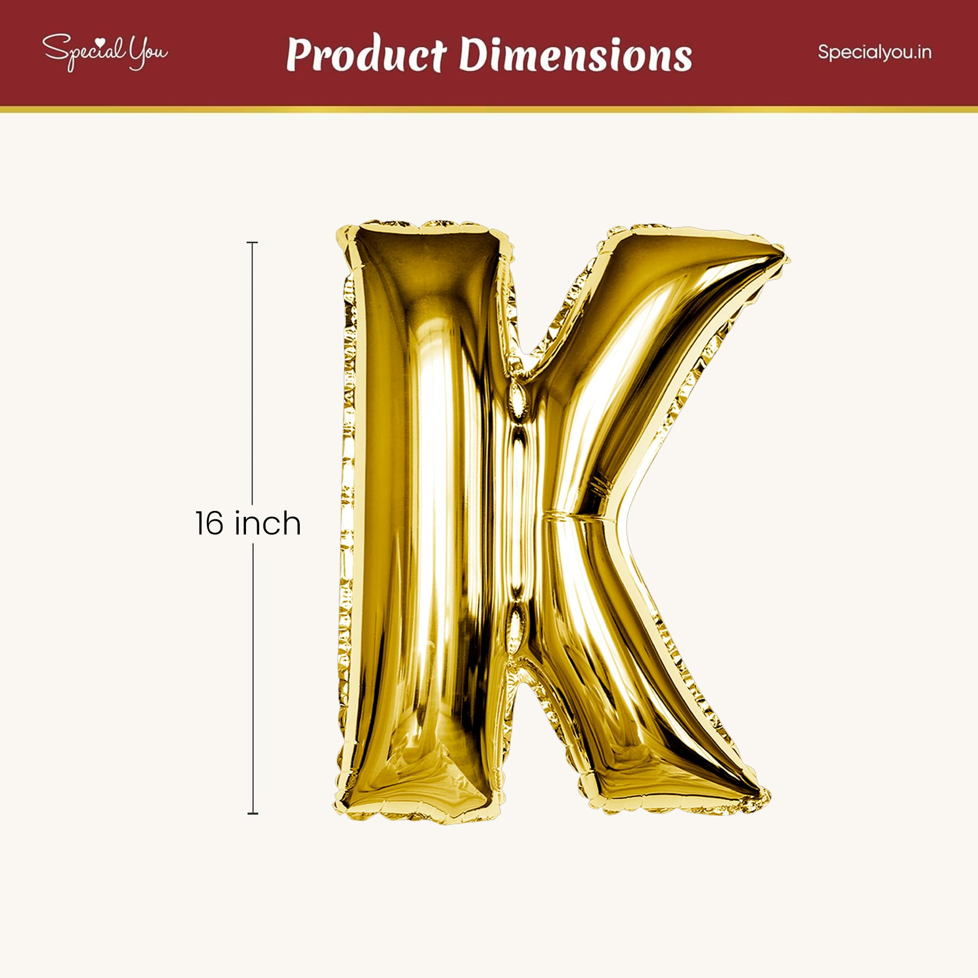 Gold K Letter Foil Balloon