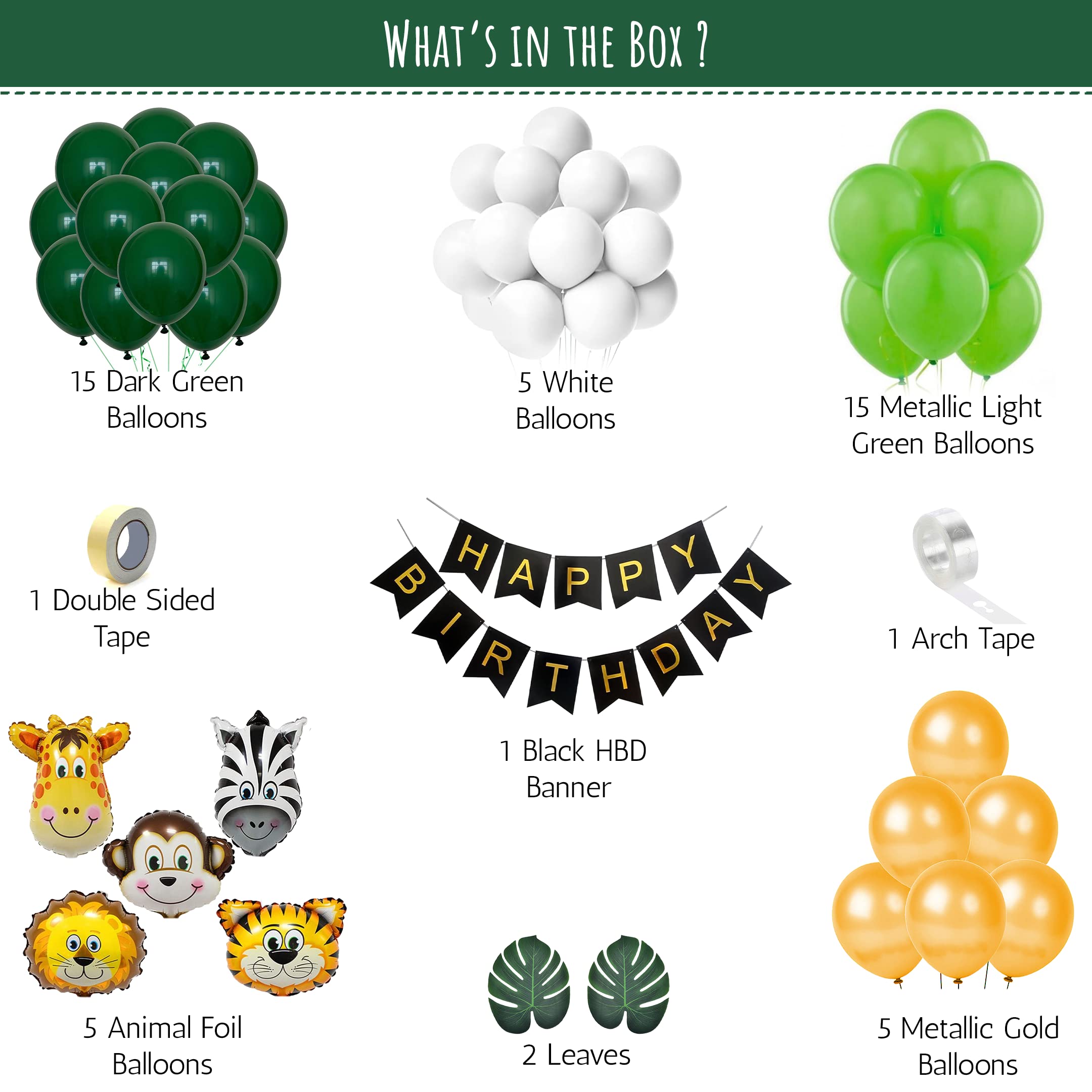 Jungle Theme DIY Birthday Decoration Set