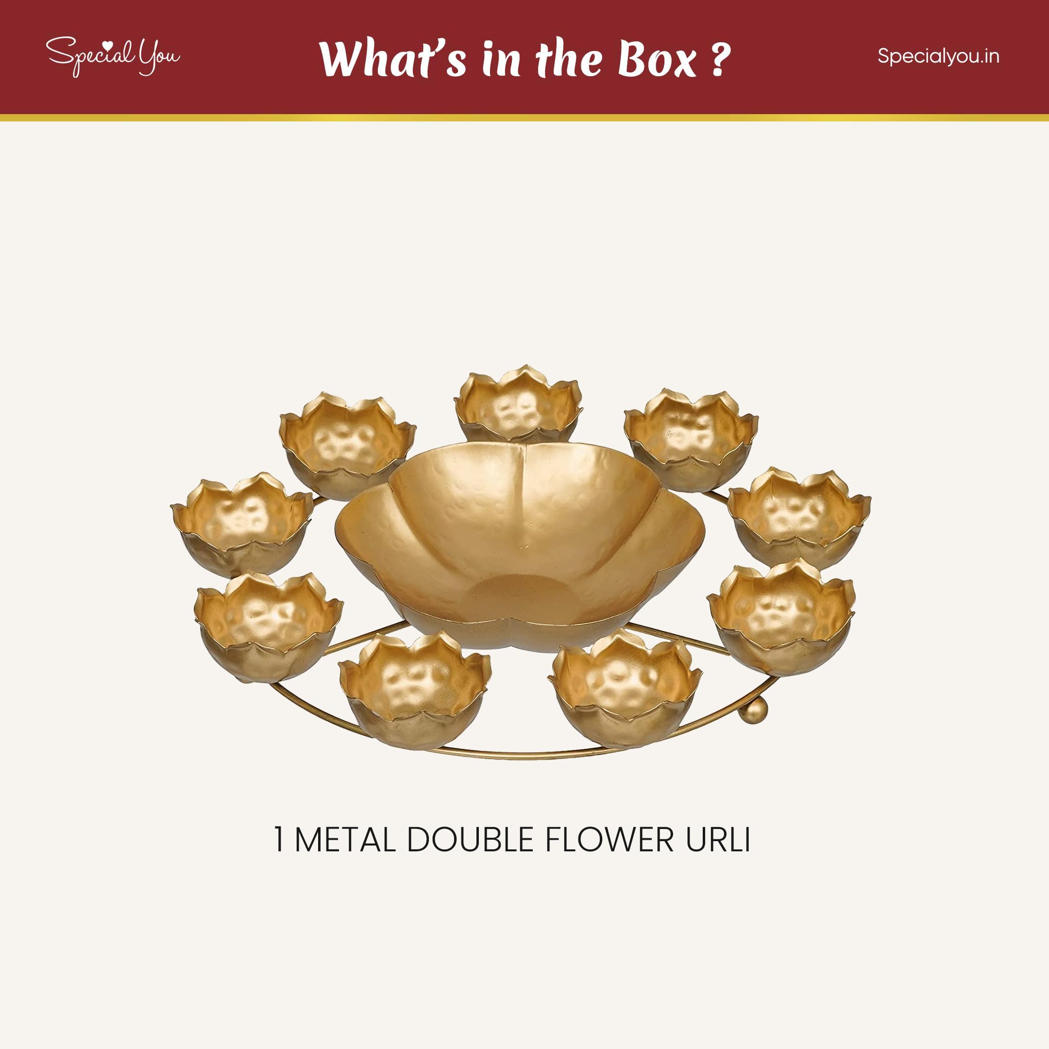 Double Flower Urli Bowl for Decoration