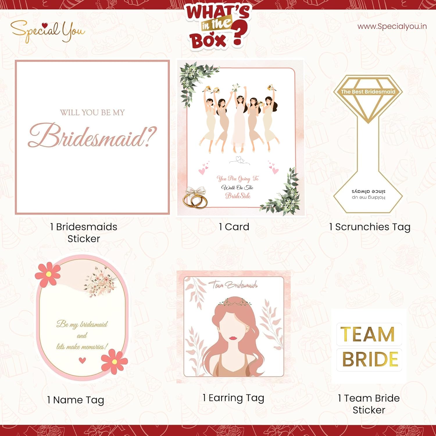 Bridesmaid Proposal Card & Sticker Set