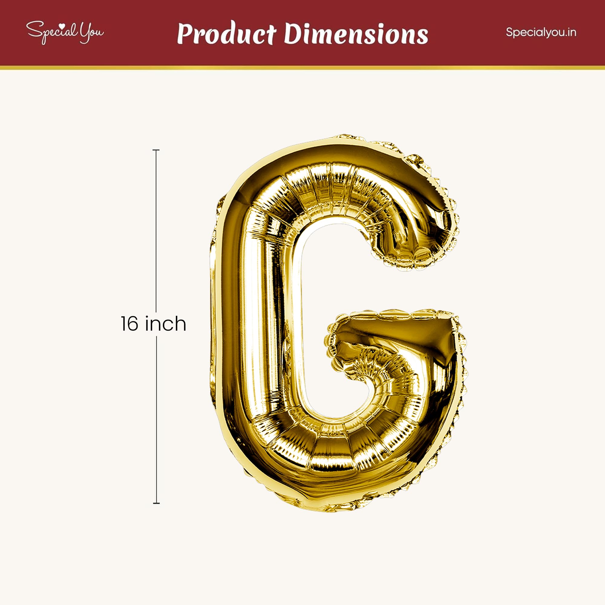 Gold G Letter Foil Balloon