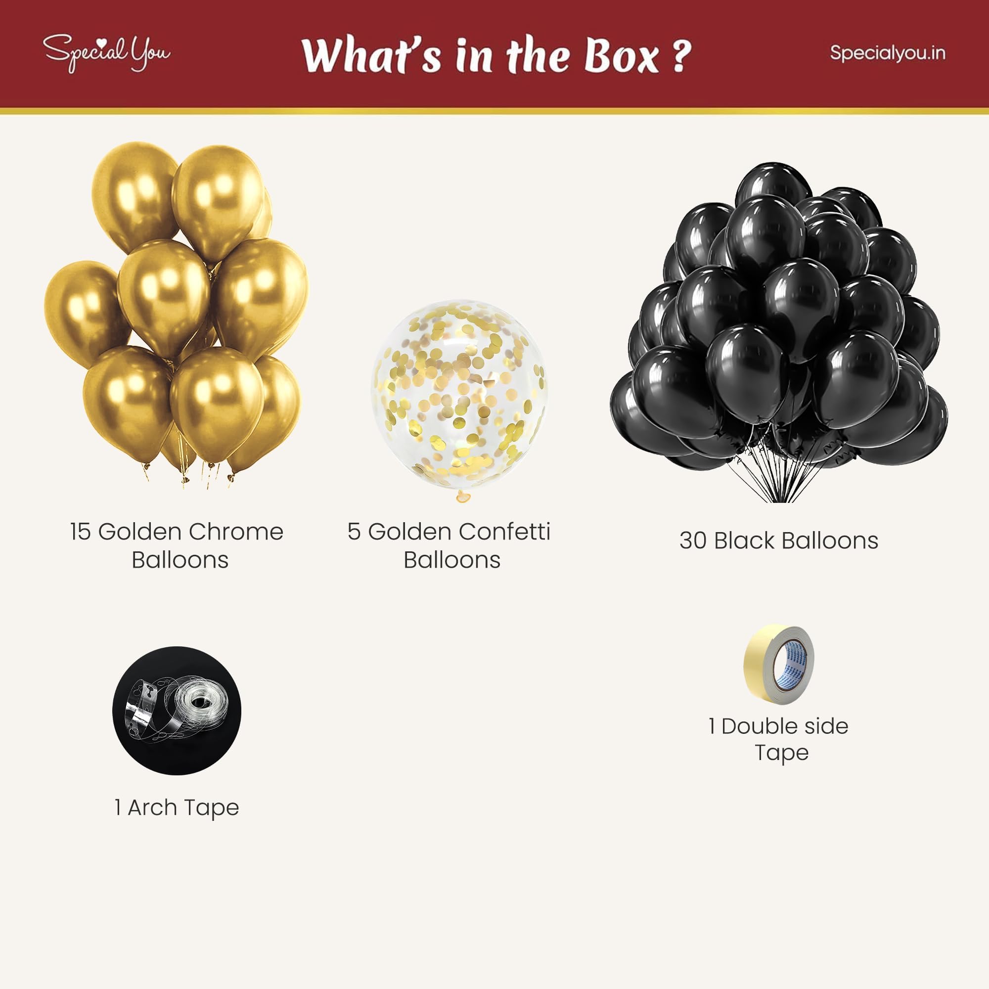 Black & Gold Chrome Balloons