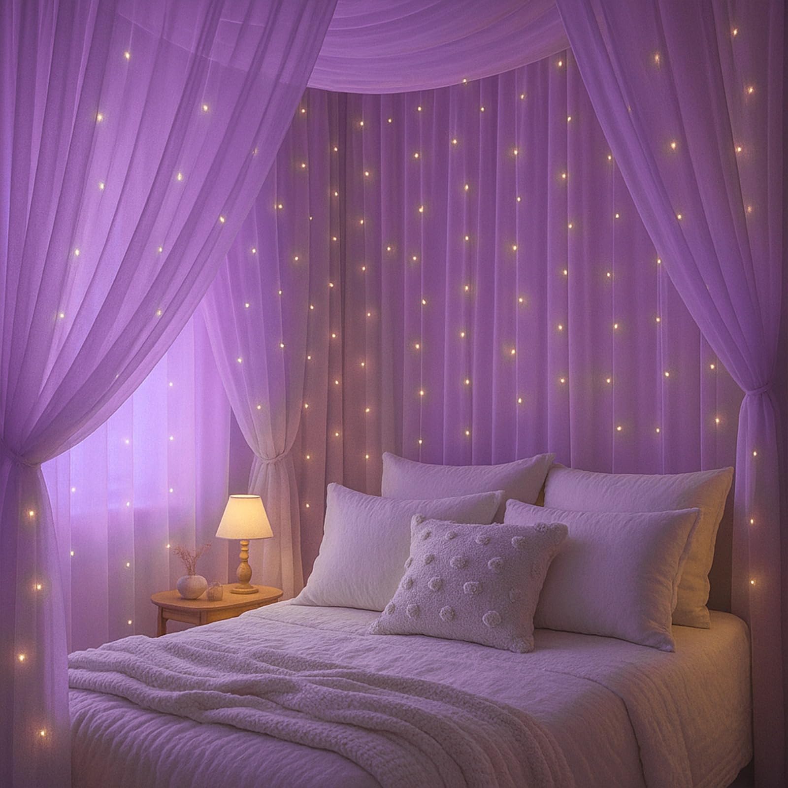 Shree Ganesh Lavender Glow & Curtain Lights