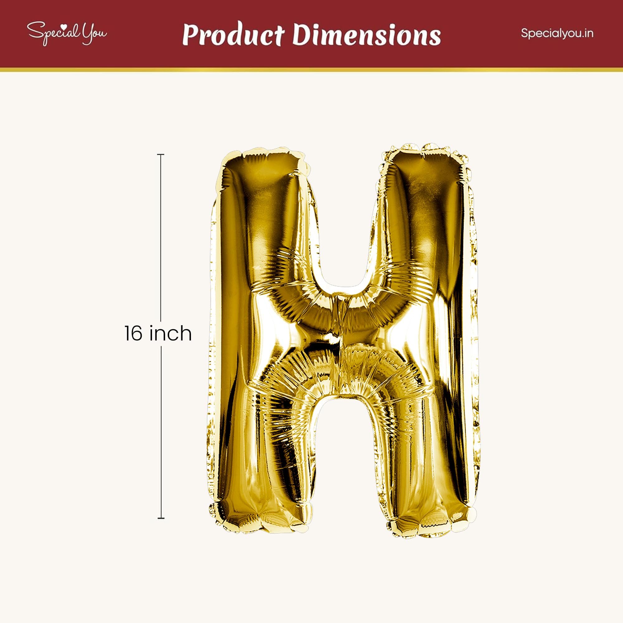 Gold H Letter Foil Balloon