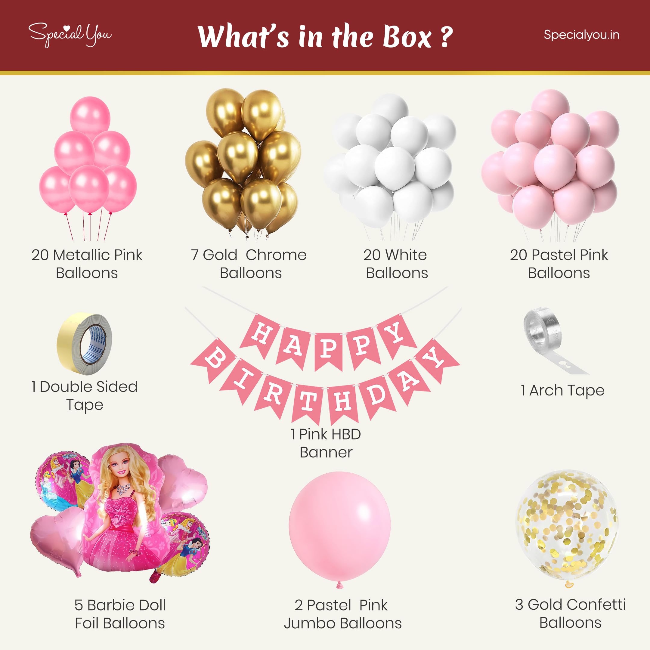 Barbie Theme Birthday Decoration Kit for Girls