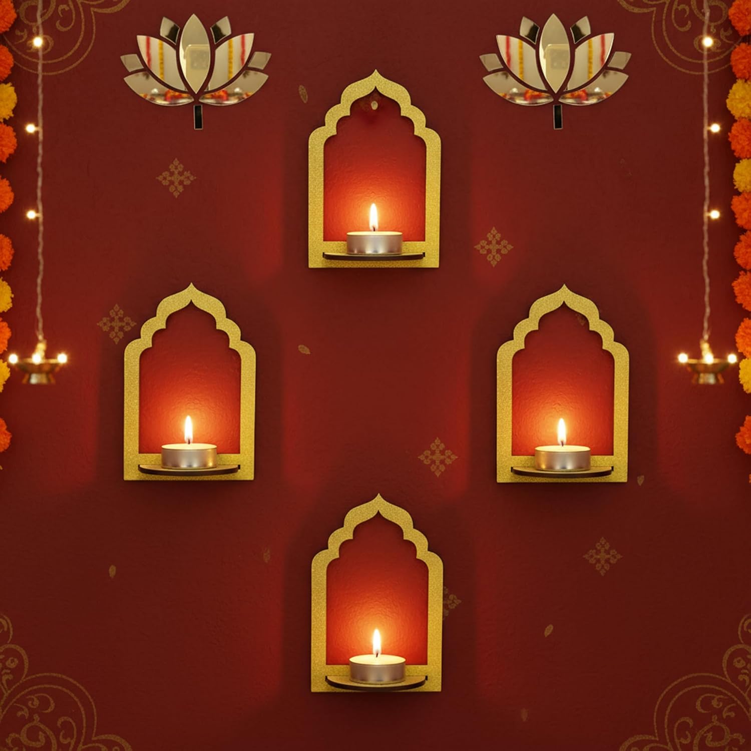 Lotus Acrylic & Wooden Jharokha Decor
