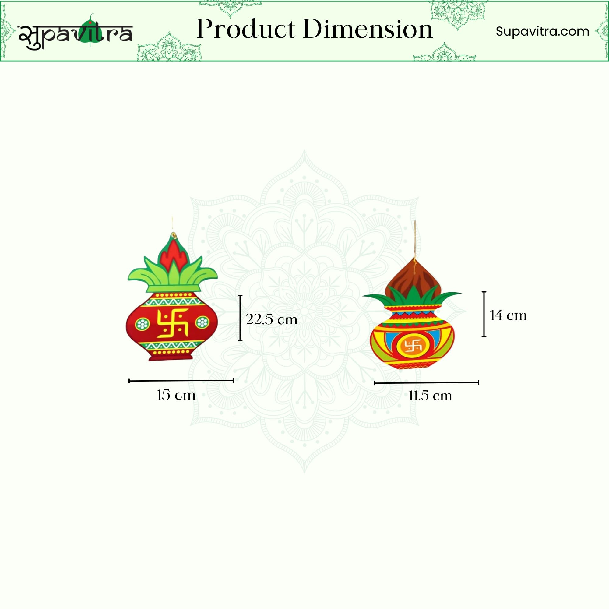 Kalash Paper Hanging for Entrance Door, Home Decor Items for Diwali