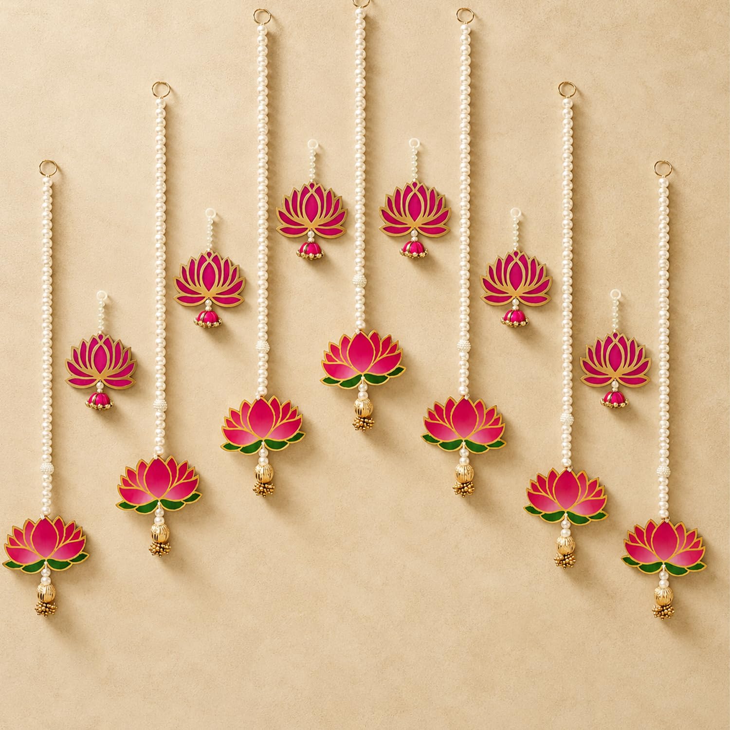 Lotus Elegance Ganpati Decoration Set – Wall Hanging Décor for Home (13 Pieces)