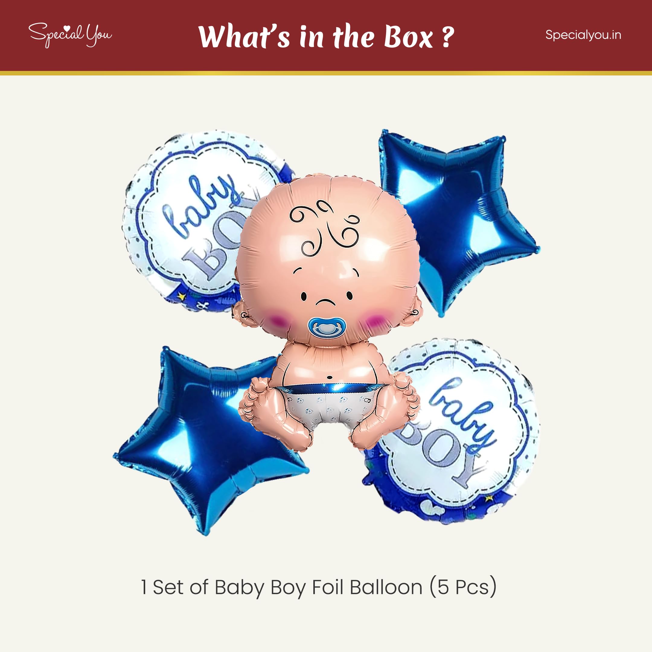 Baby Boy Foil Balloon Set-5pcs