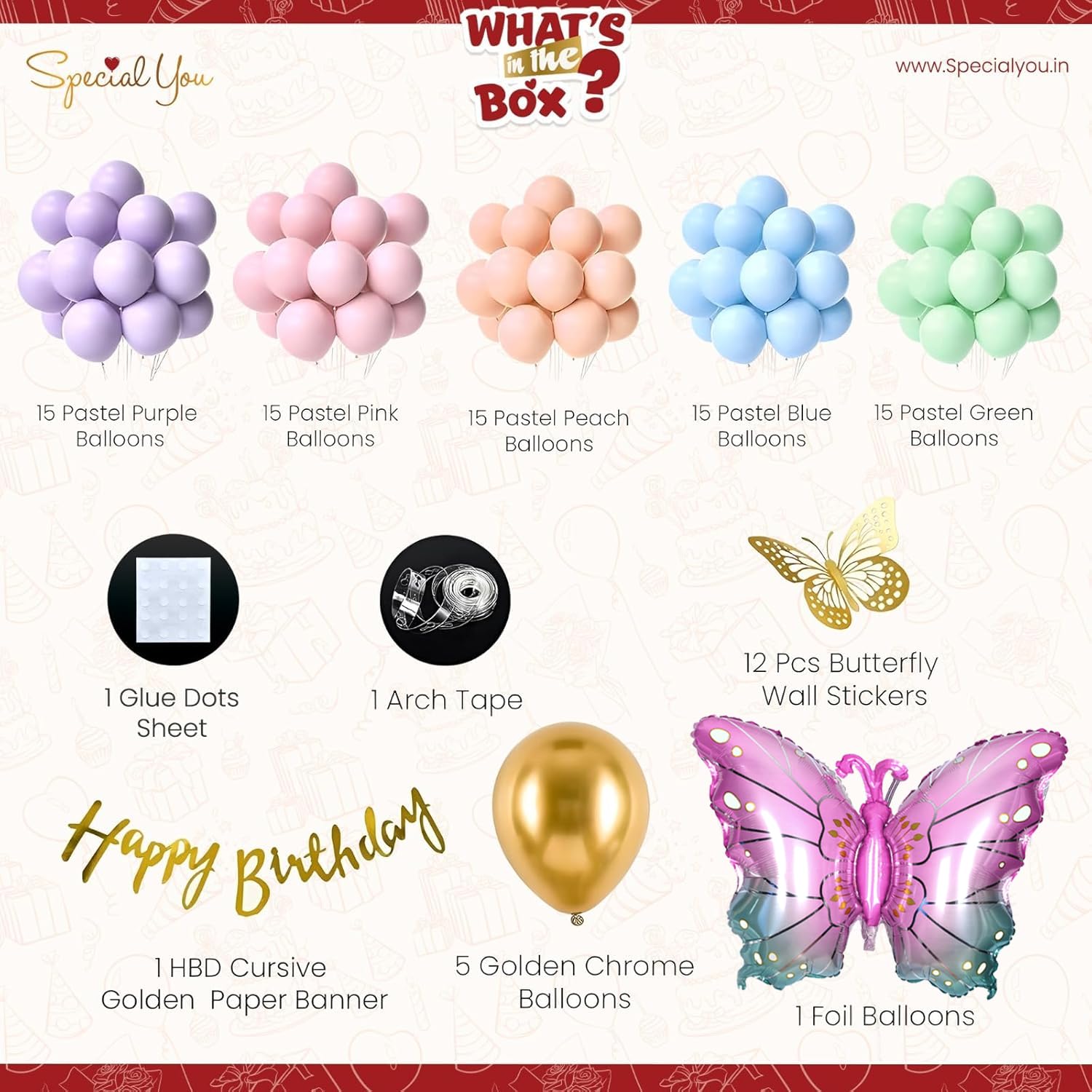 Butterfly foil balloon theme birthday decoration