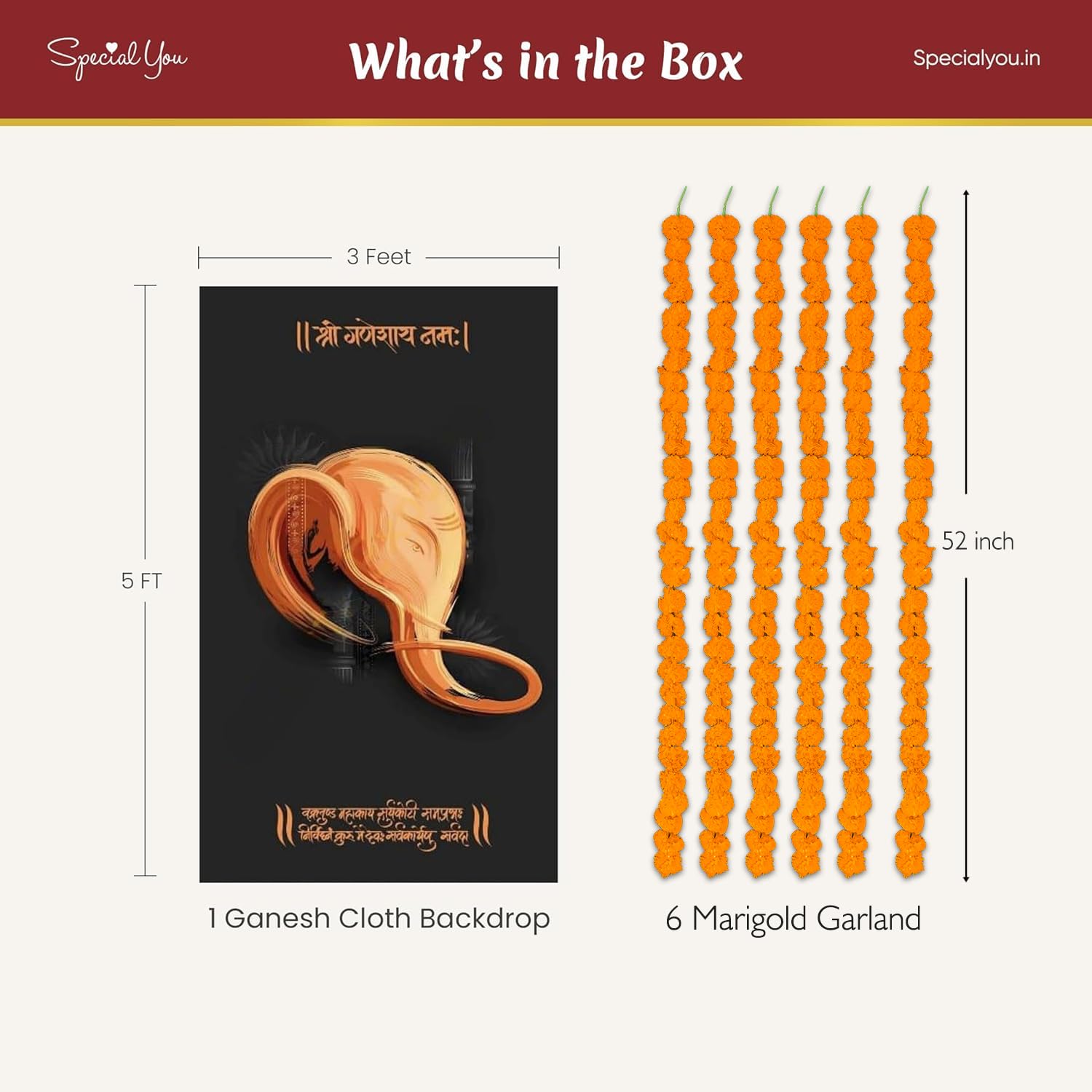 Ganpati floral Diwali Backdrop Decor Kit