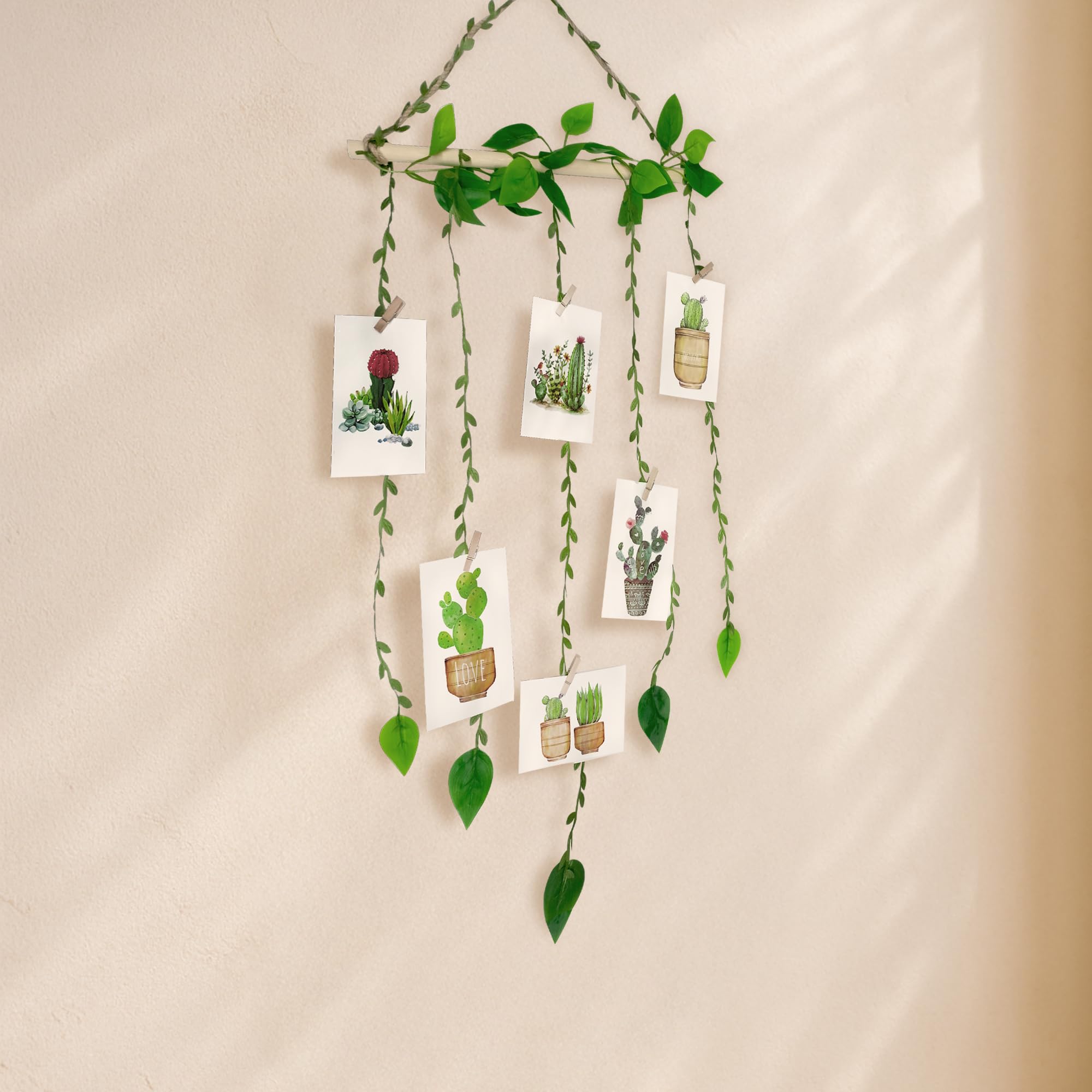 Green Vine with Wooden Photo Clips