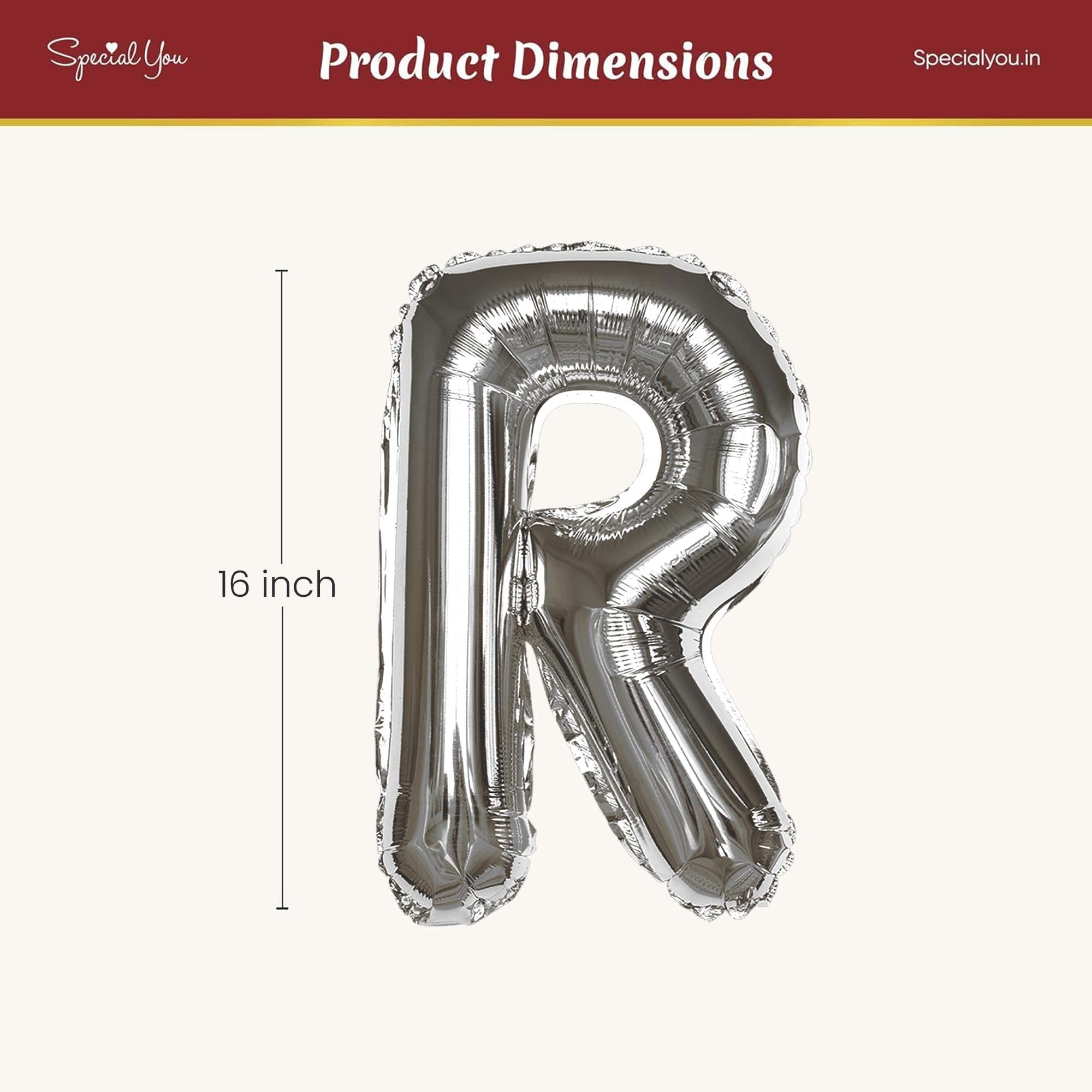 Silver R Letter Foil Balloon