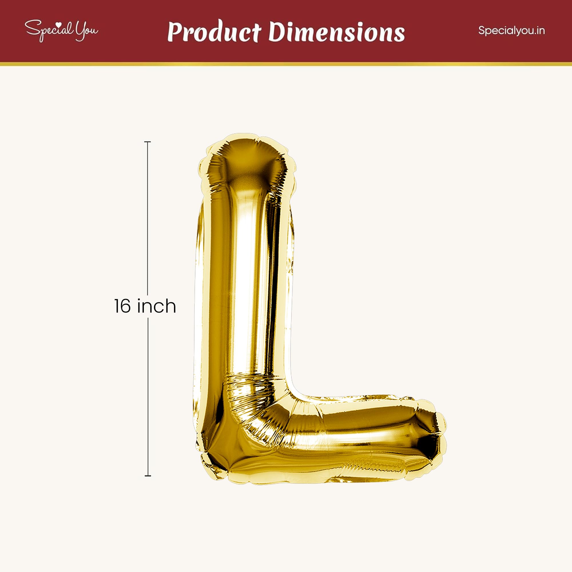 Gold L Letter Foil Balloon