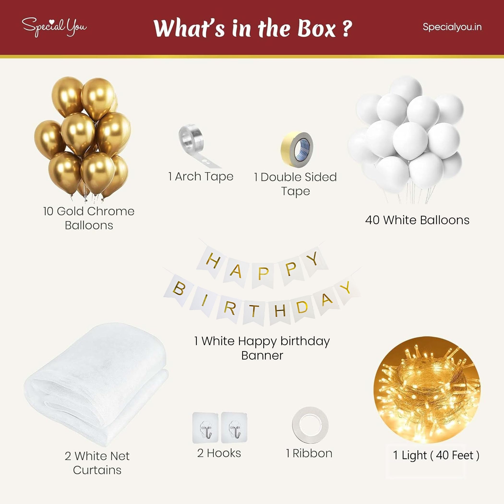 Birthday Backdrop for Decoration (Golden) - Special You