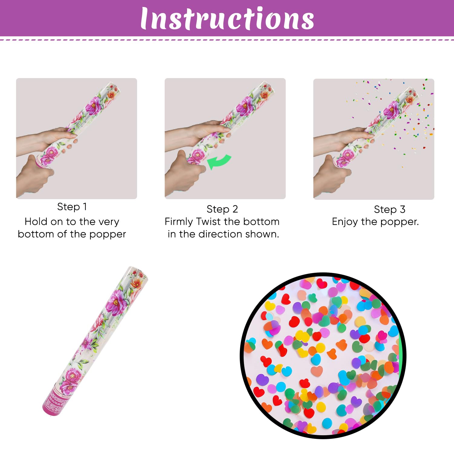 Pack of 4 Multicolor Party Popper