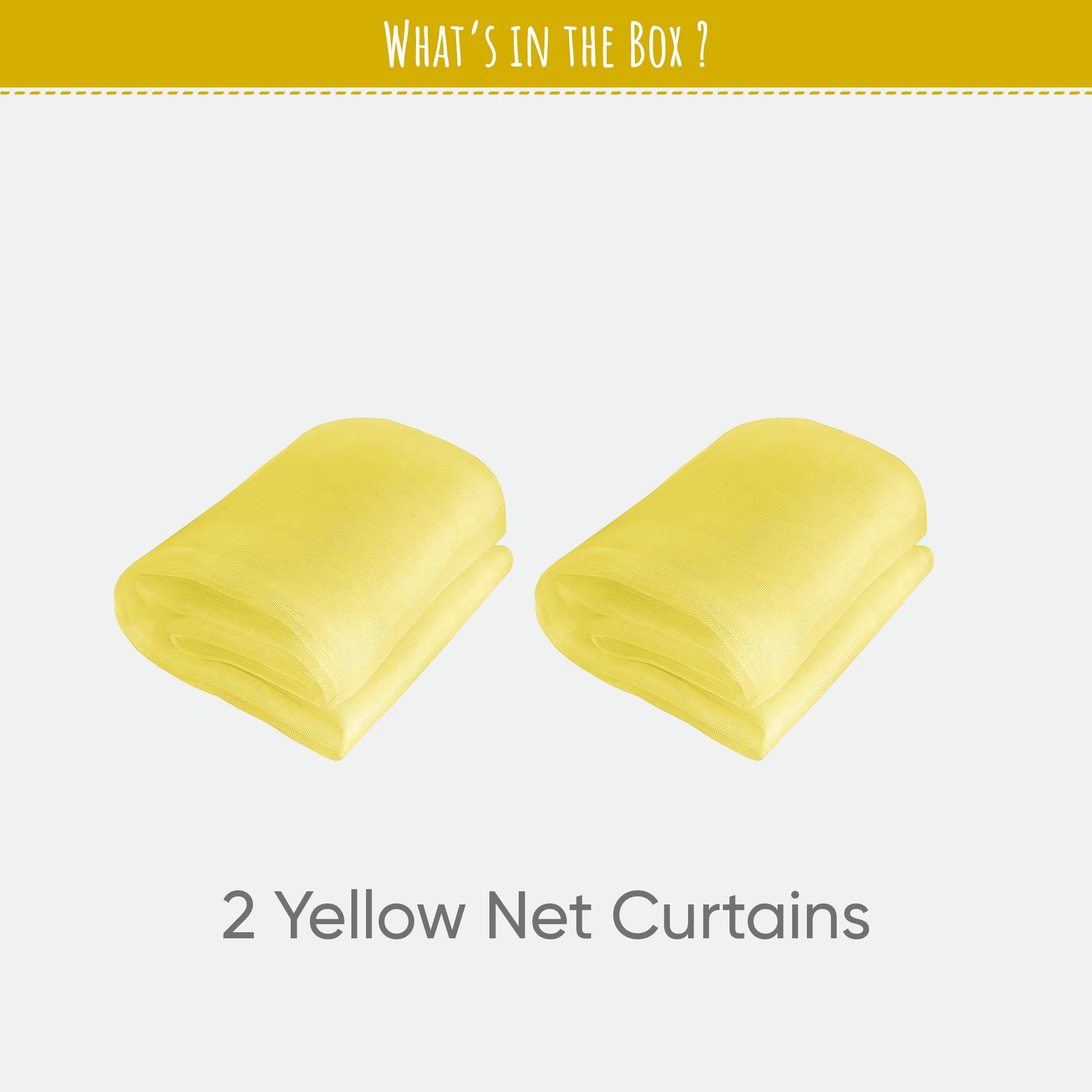 yellow net curtains